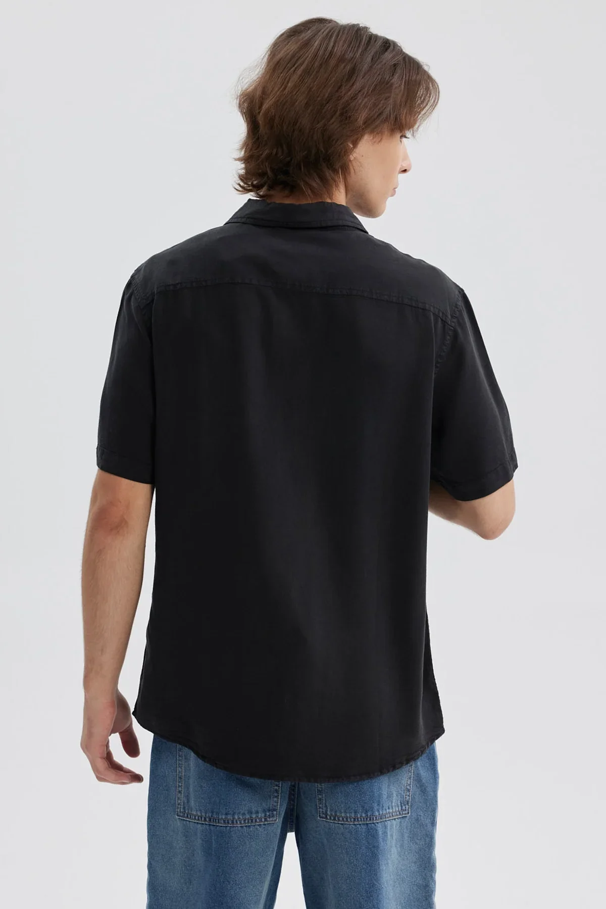 Camisa Hombre Lyocell Negro - Image 3