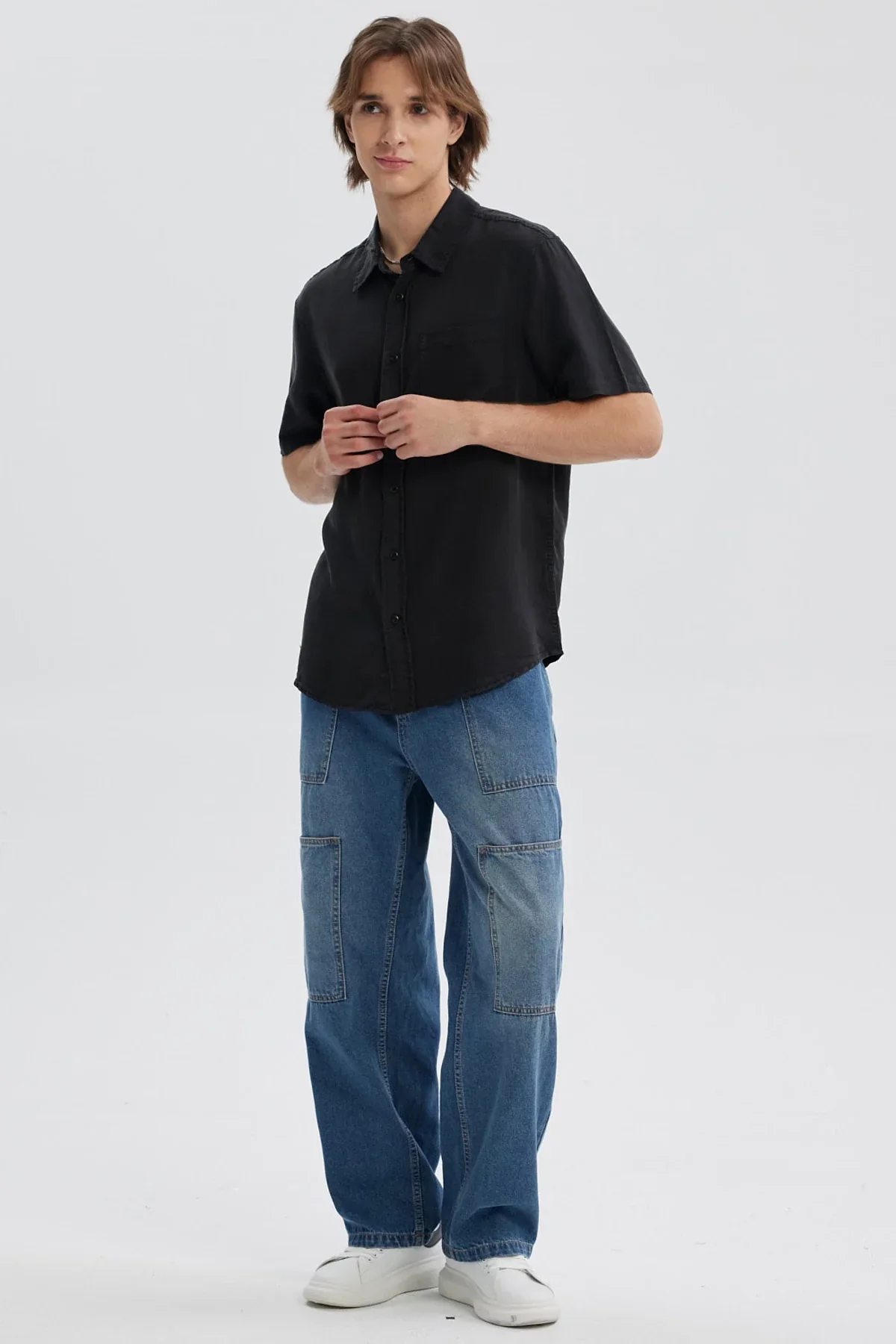 Camisa Hombre Lyocell Negro - Image 4