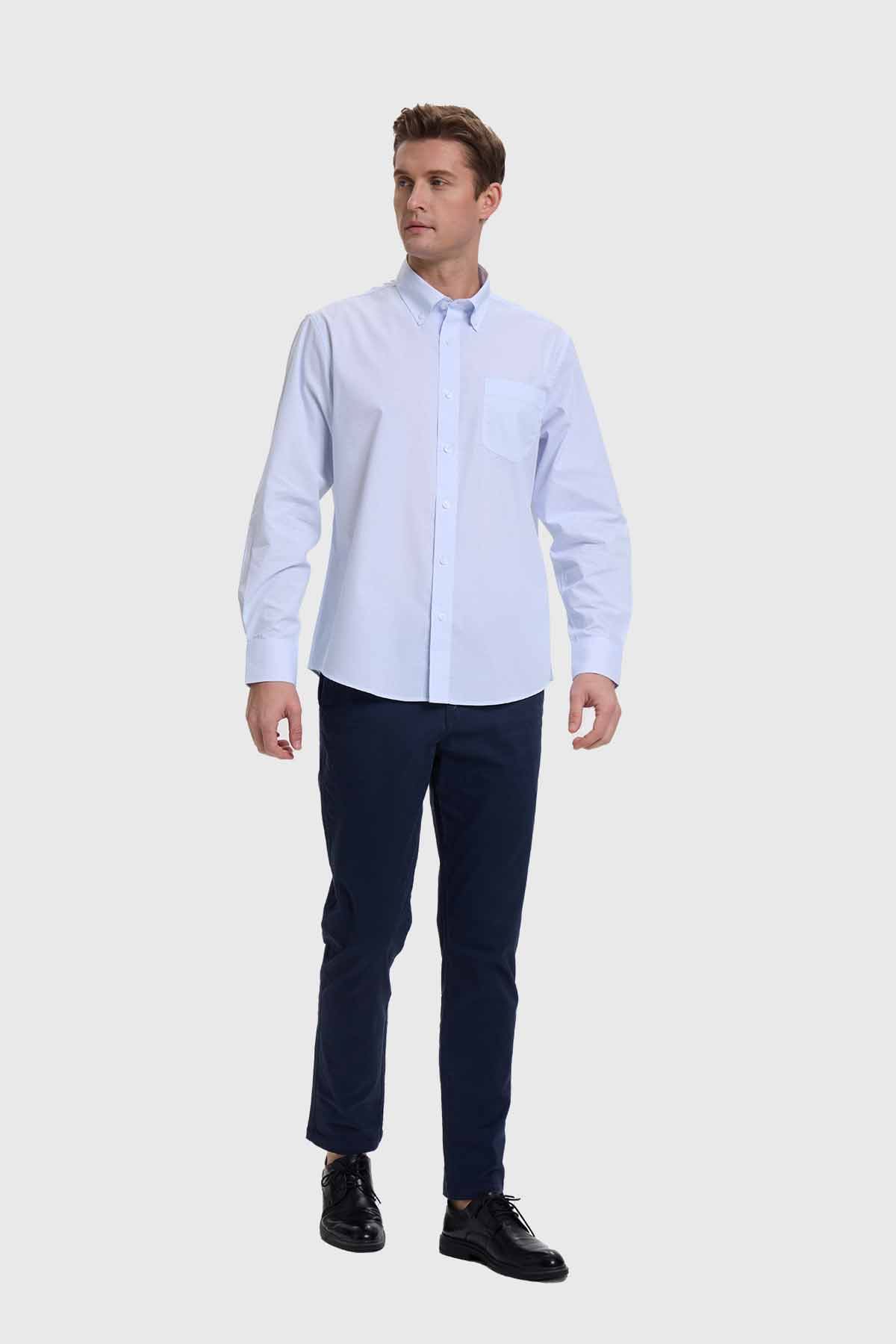 Camisa Hombre Mini Print Blanco - Image 4