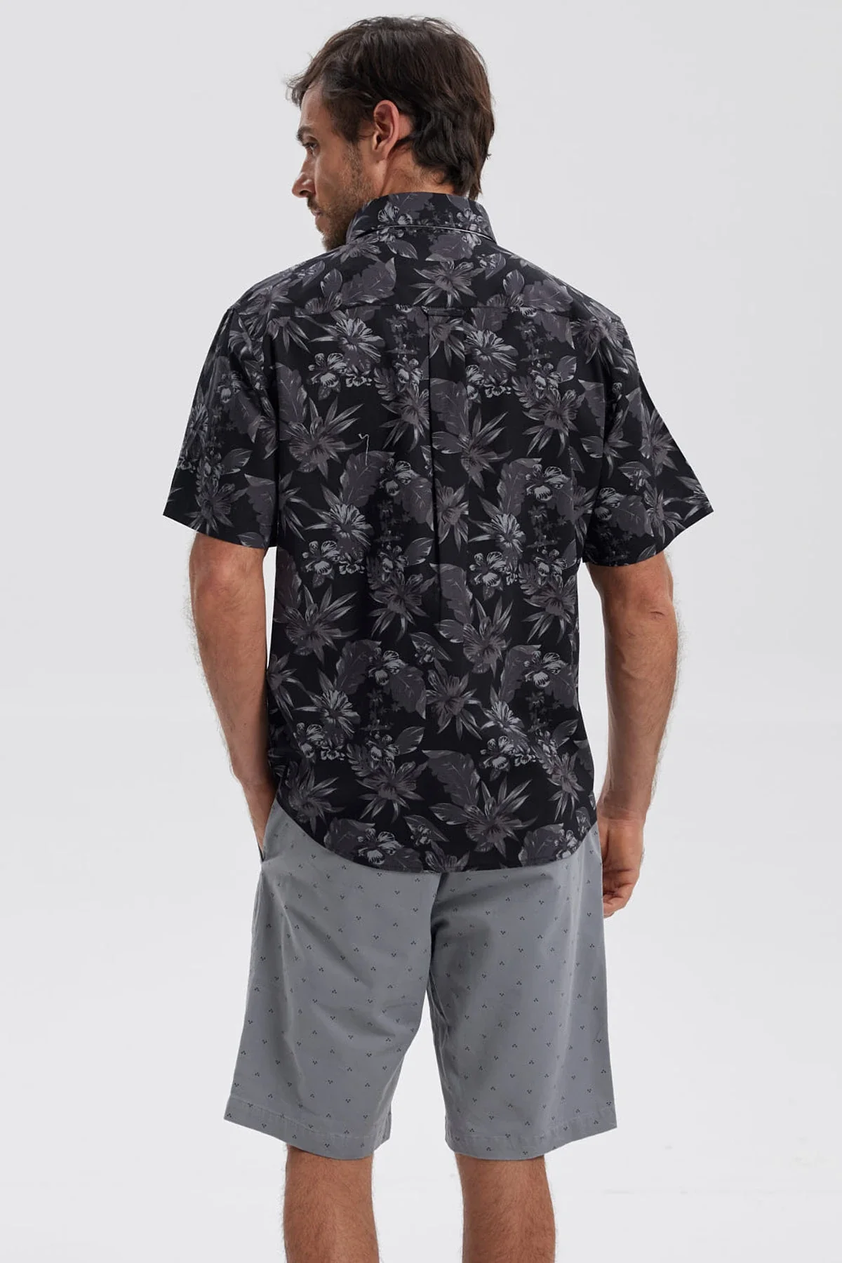 Camisa Hombre Mini Print Negro - Image 3