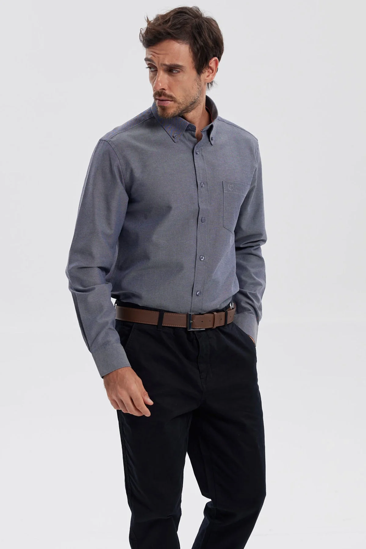 Camisa Hombre Oxford Azul - Image 2