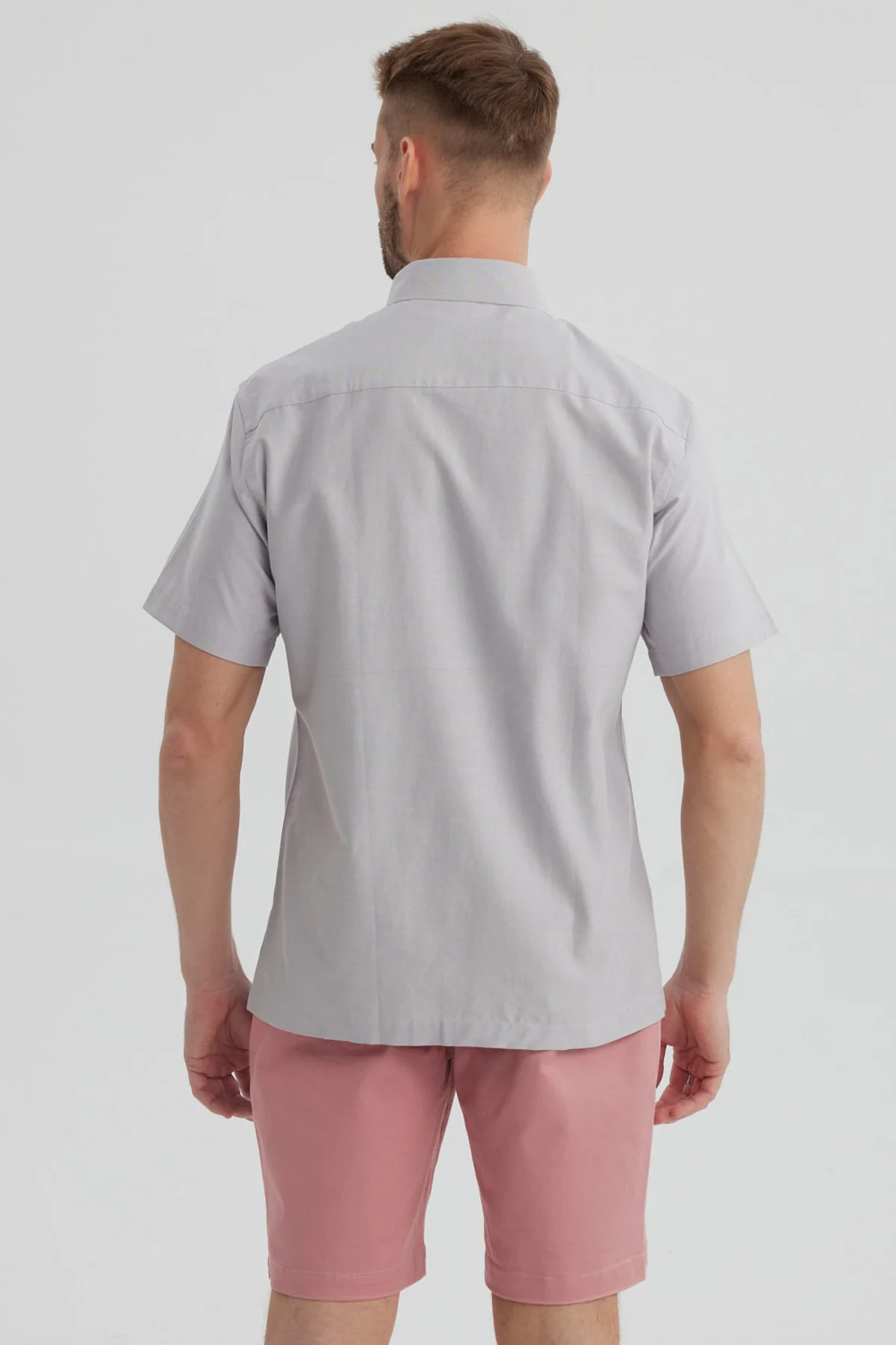 Camisa Hombre Oxford Con Logo Gris - Image 3