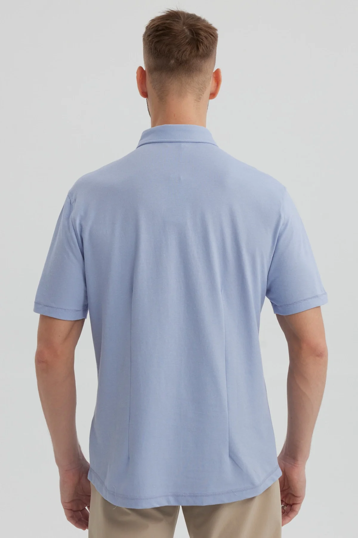 Camisa Hombre Piqué con Bolsillo Celeste - Image 3