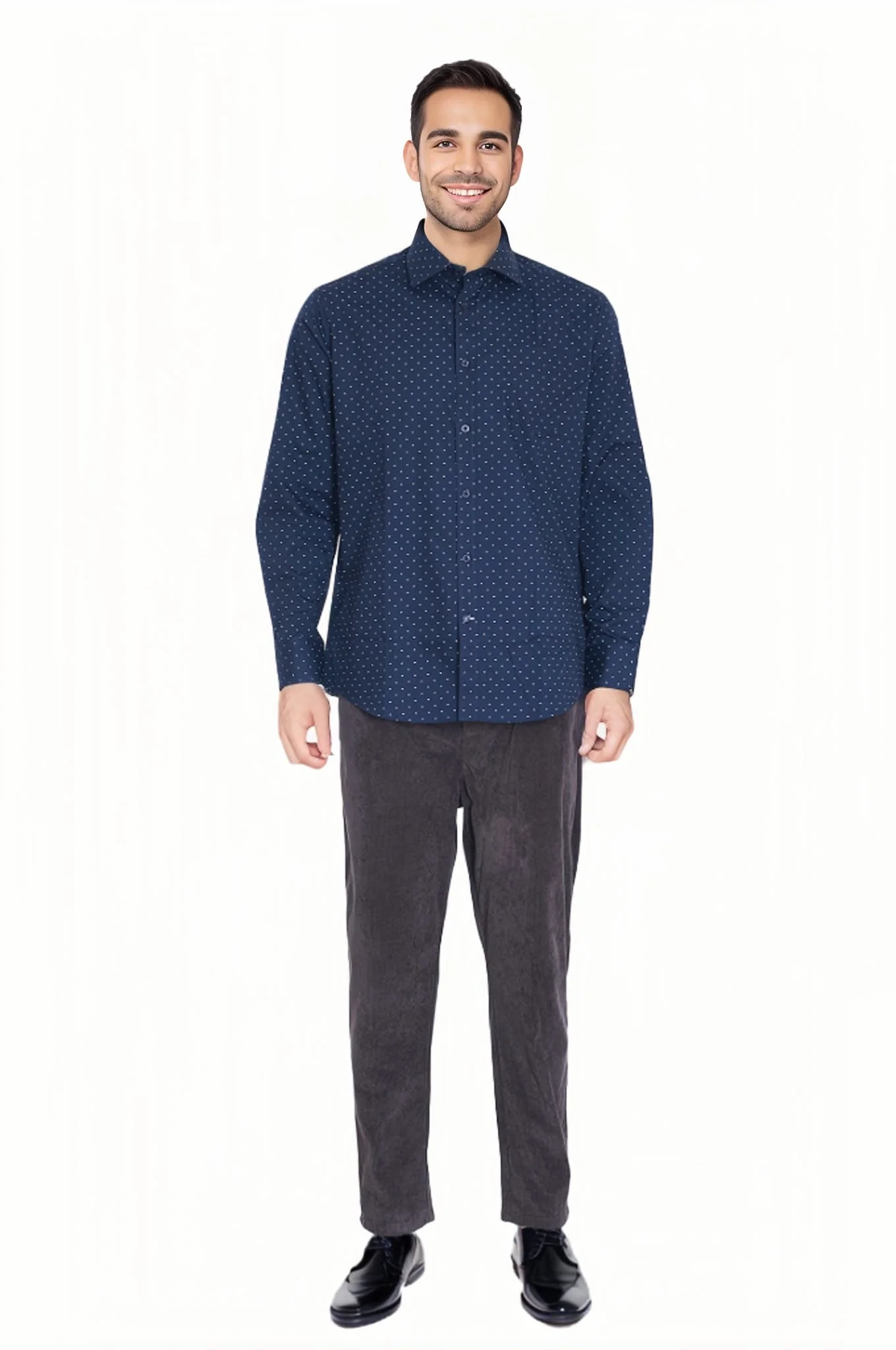 Camisa Hombre Premium Azul Marino - Image 3