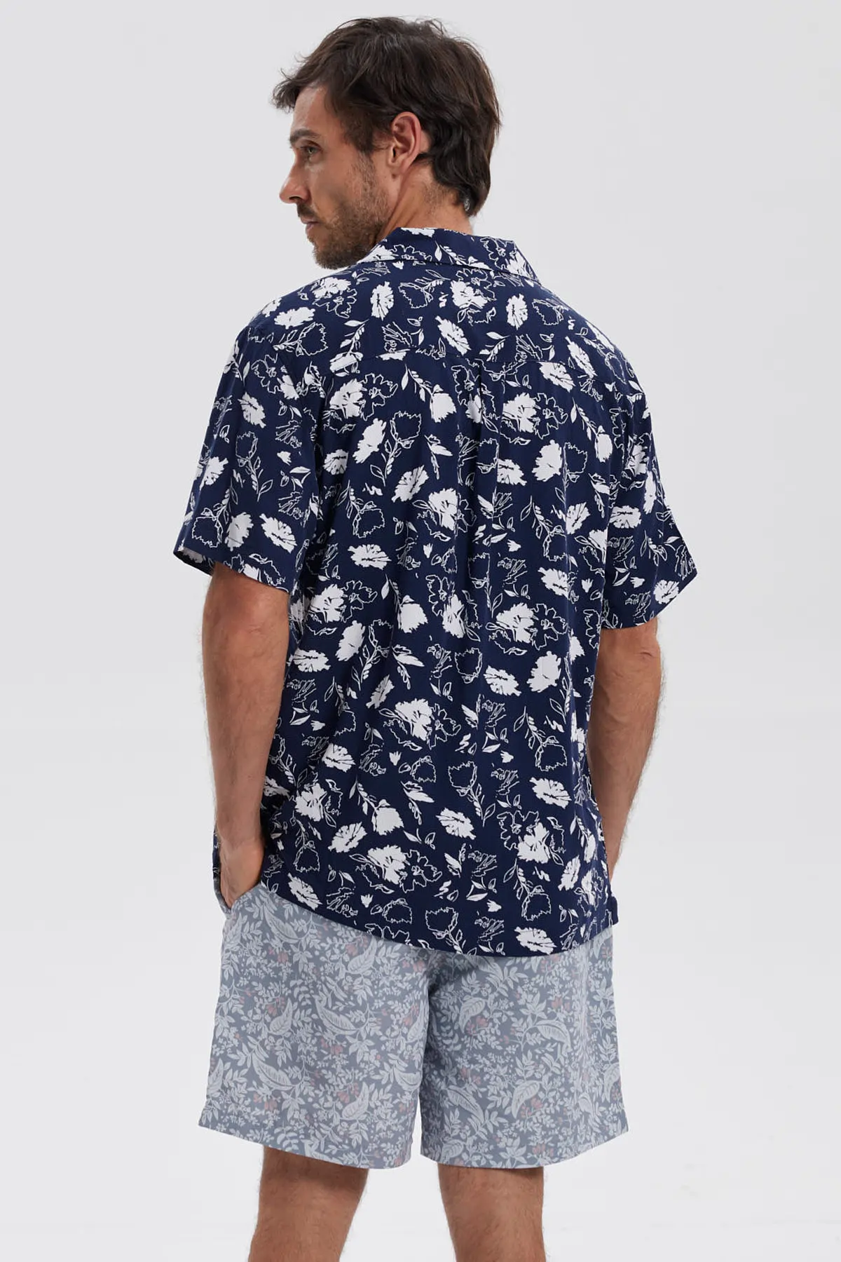 Camisa Hombre Print Azul Marino - Image 3