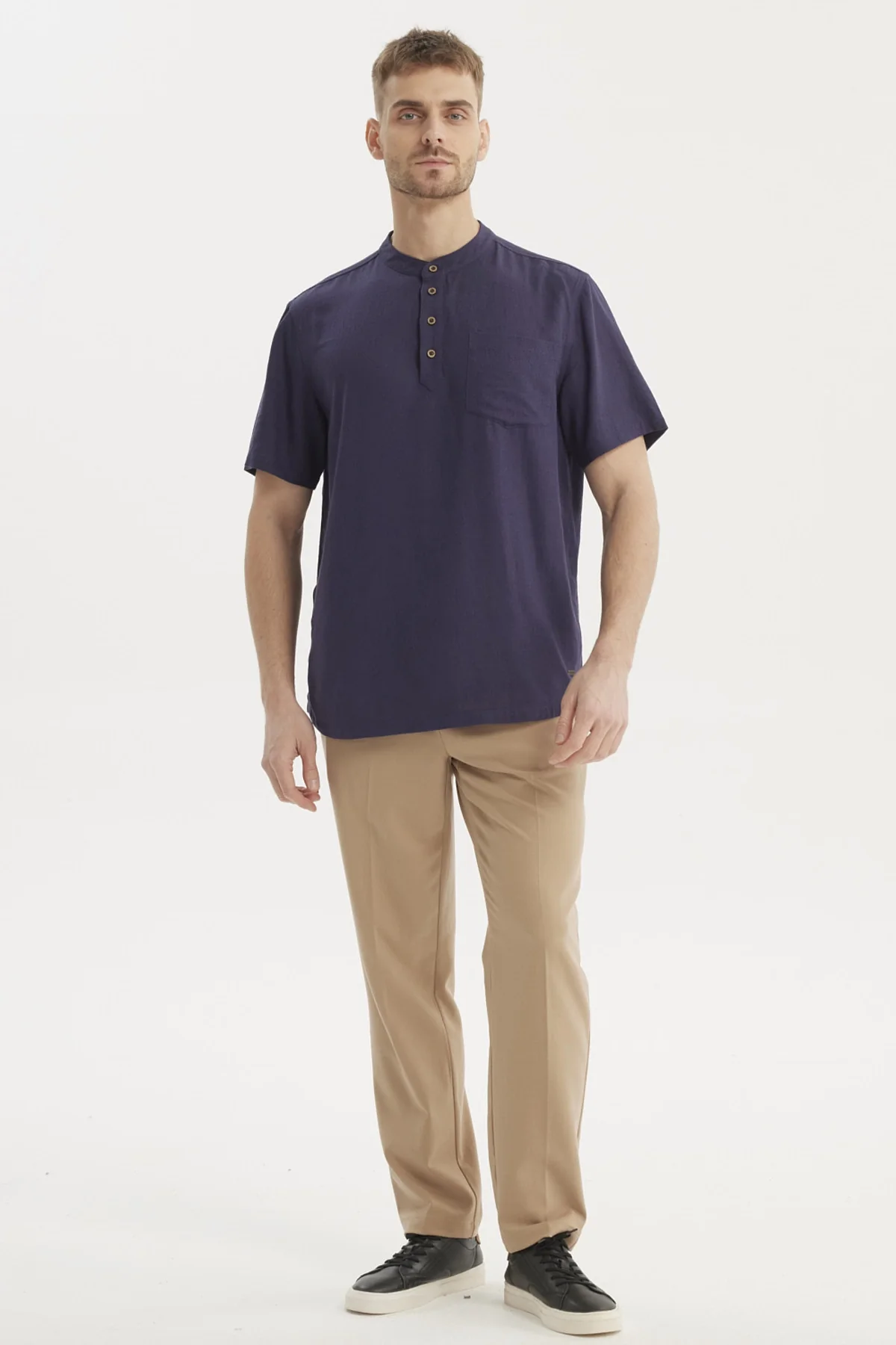 Camisa Hombre Slim Azul Marino - Image 4