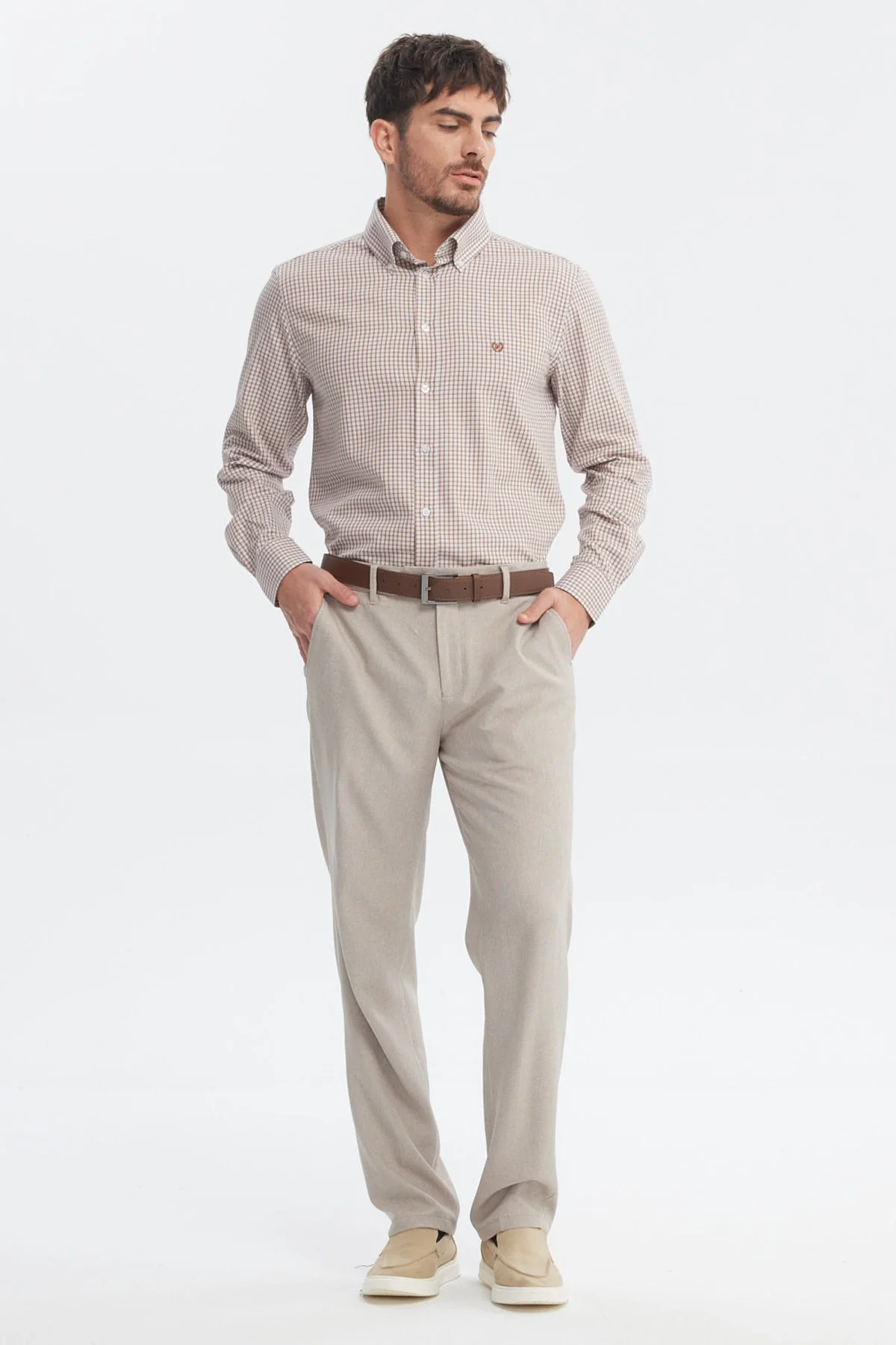 Camisa Hombre Slim Beige - Image 4