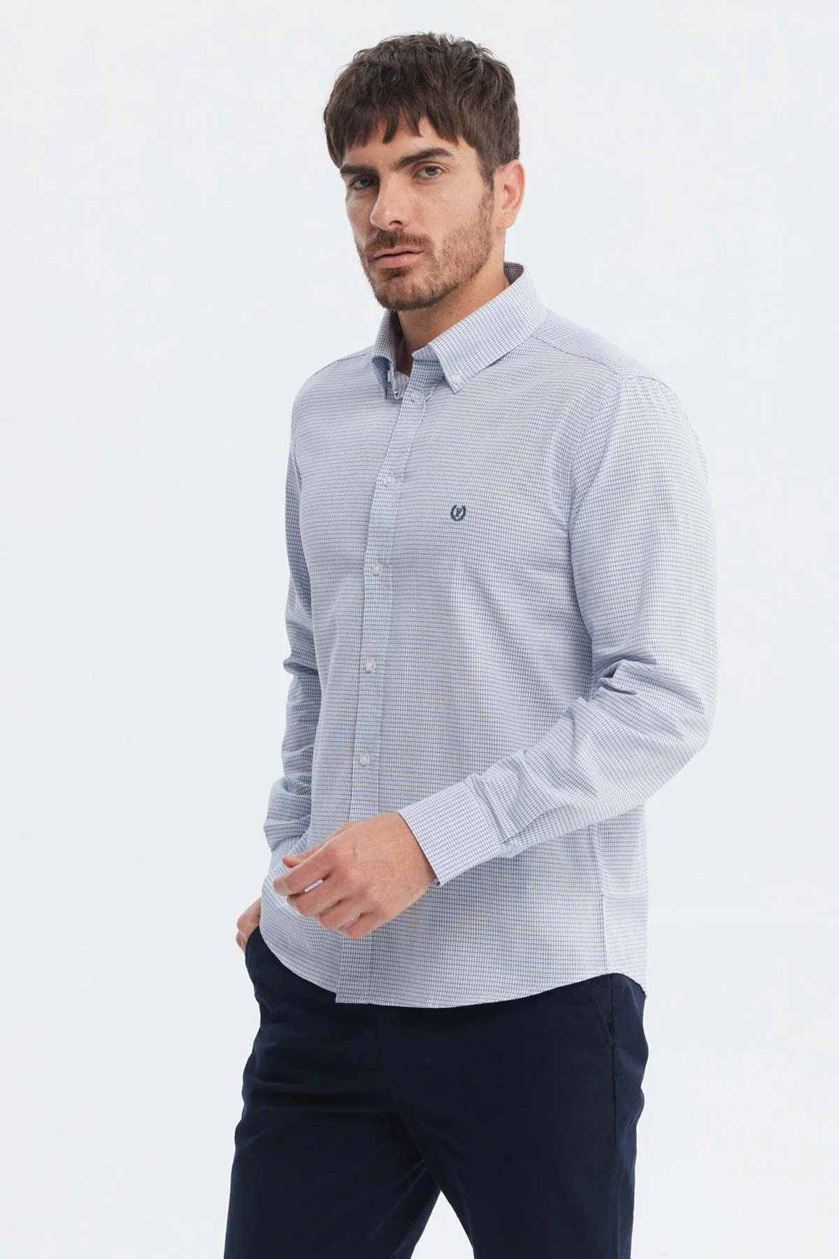Camisa Hombre Slim Celeste - Image 2
