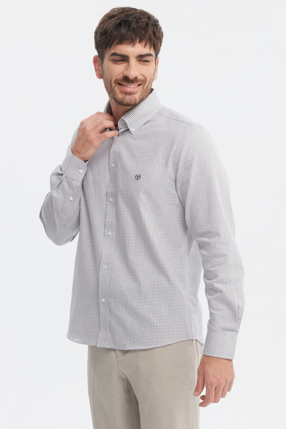 Camisa Hombre Slim Gris Claro - Image 2