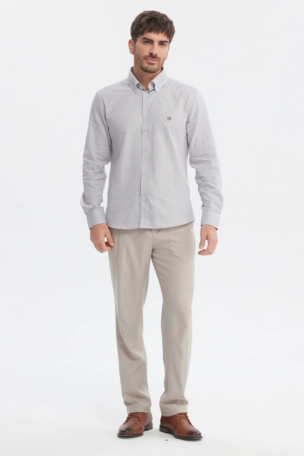 Camisa Hombre Slim Gris Claro - Image 4