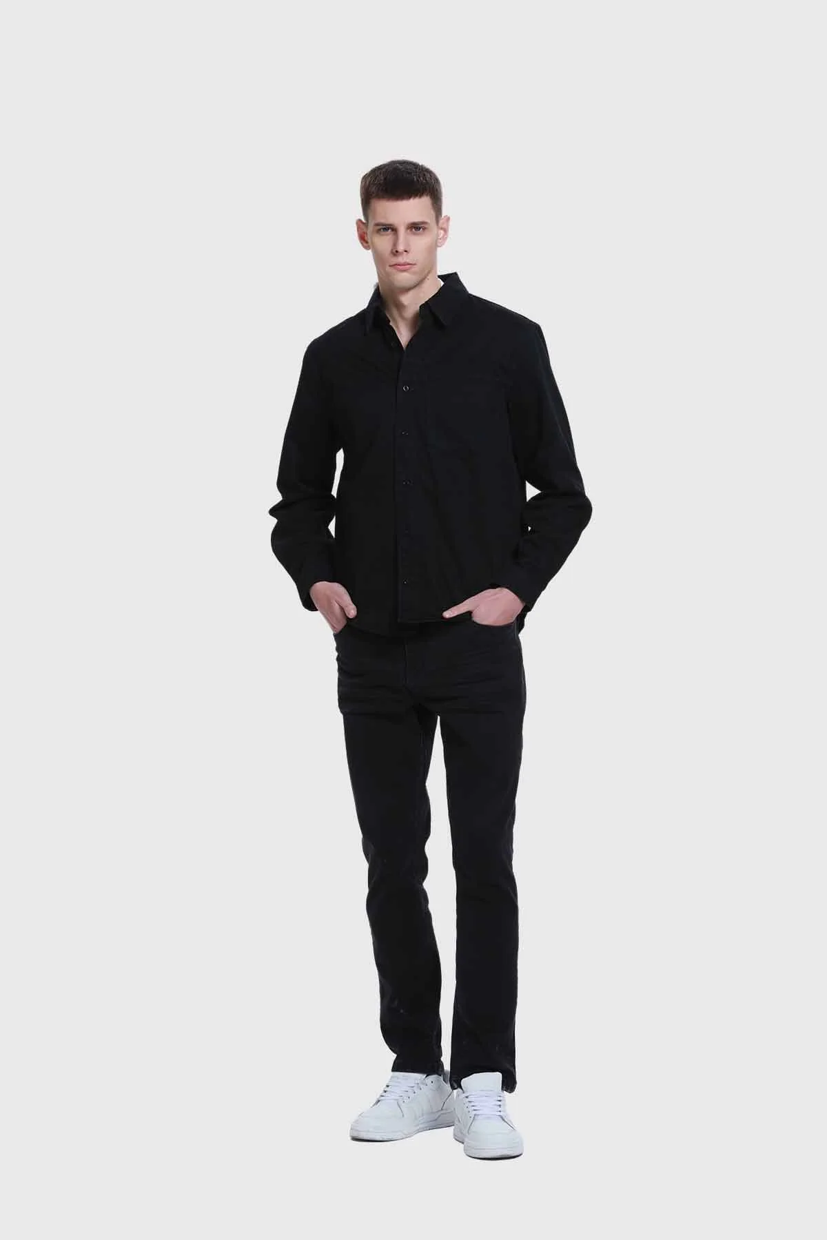Camisa Hombre Sobrecamisa Con Bolsillo Gris - Image 4