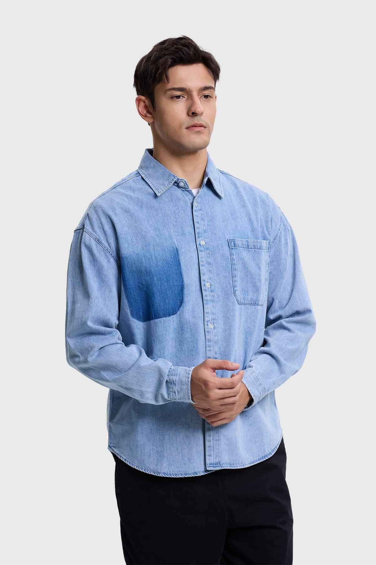 Camisa Hombre Sobrecamisa Denim Azul - Image 2