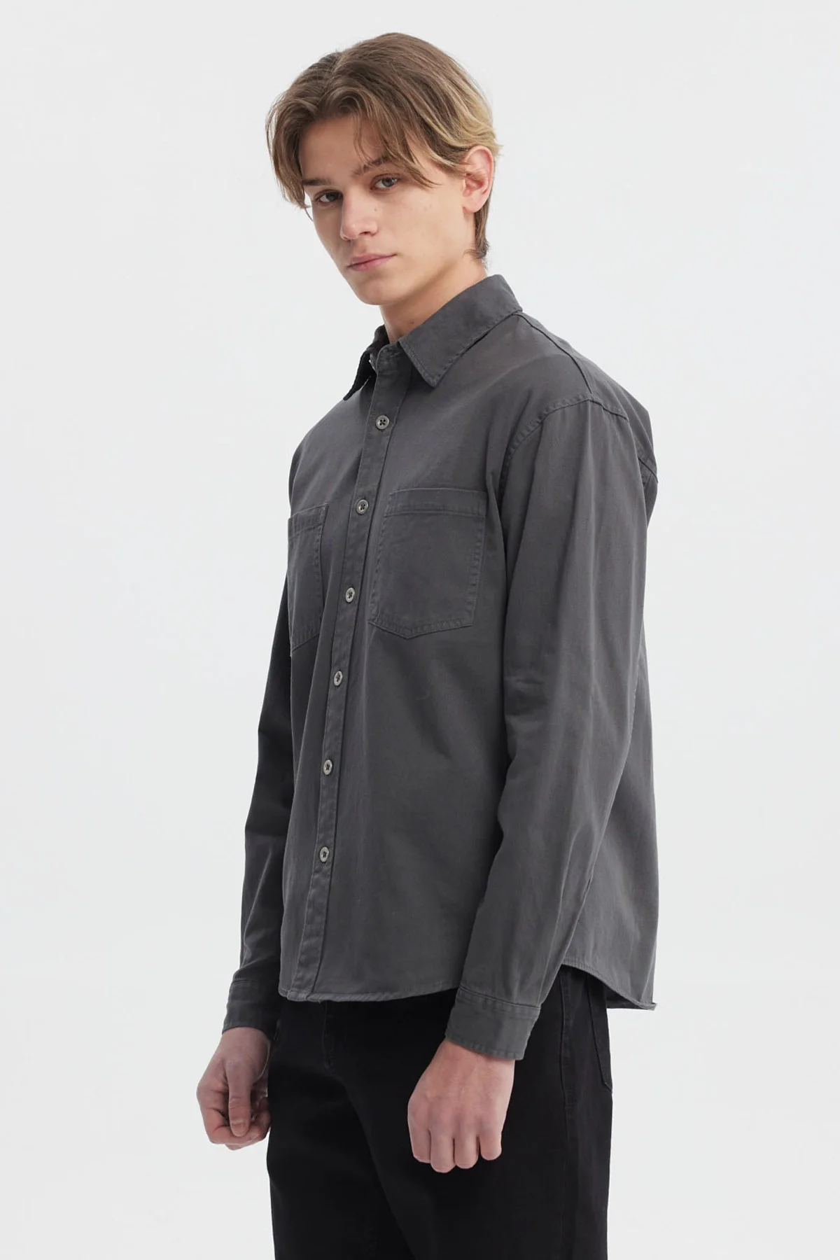 Camisa Hombre Sobrecamisa Gris - Image 2