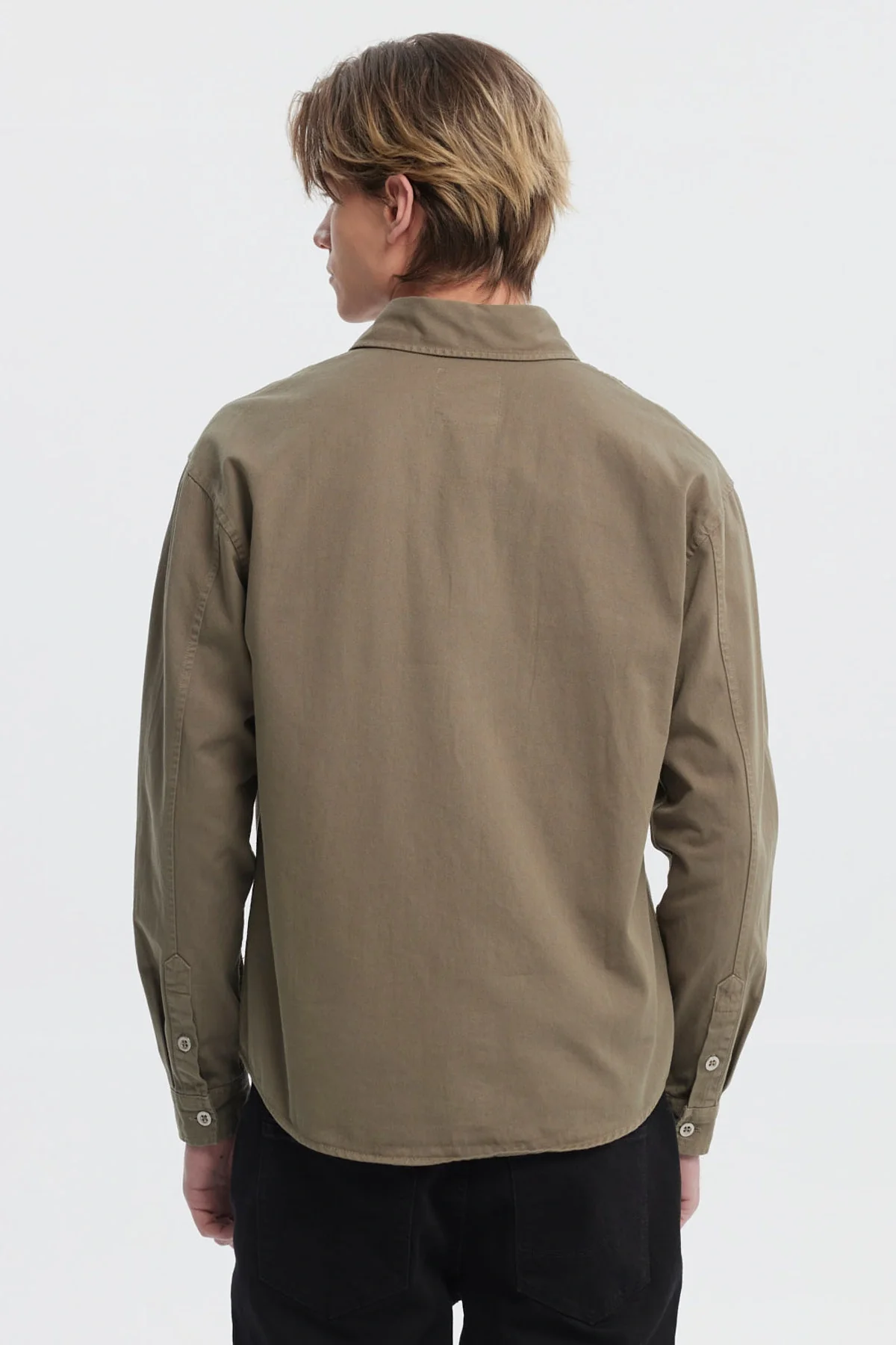 Camisa Hombre Sobrecamisa Verde Militar - Image 3