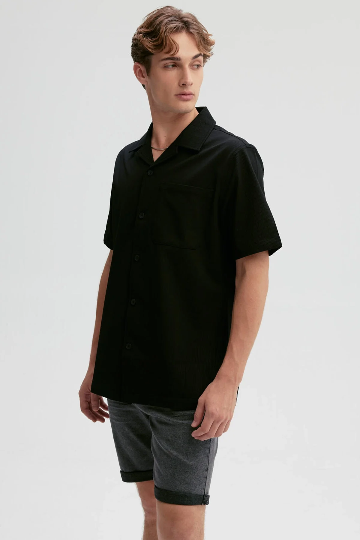 Camisa Hombre Textura Guayabera Negro - Image 2