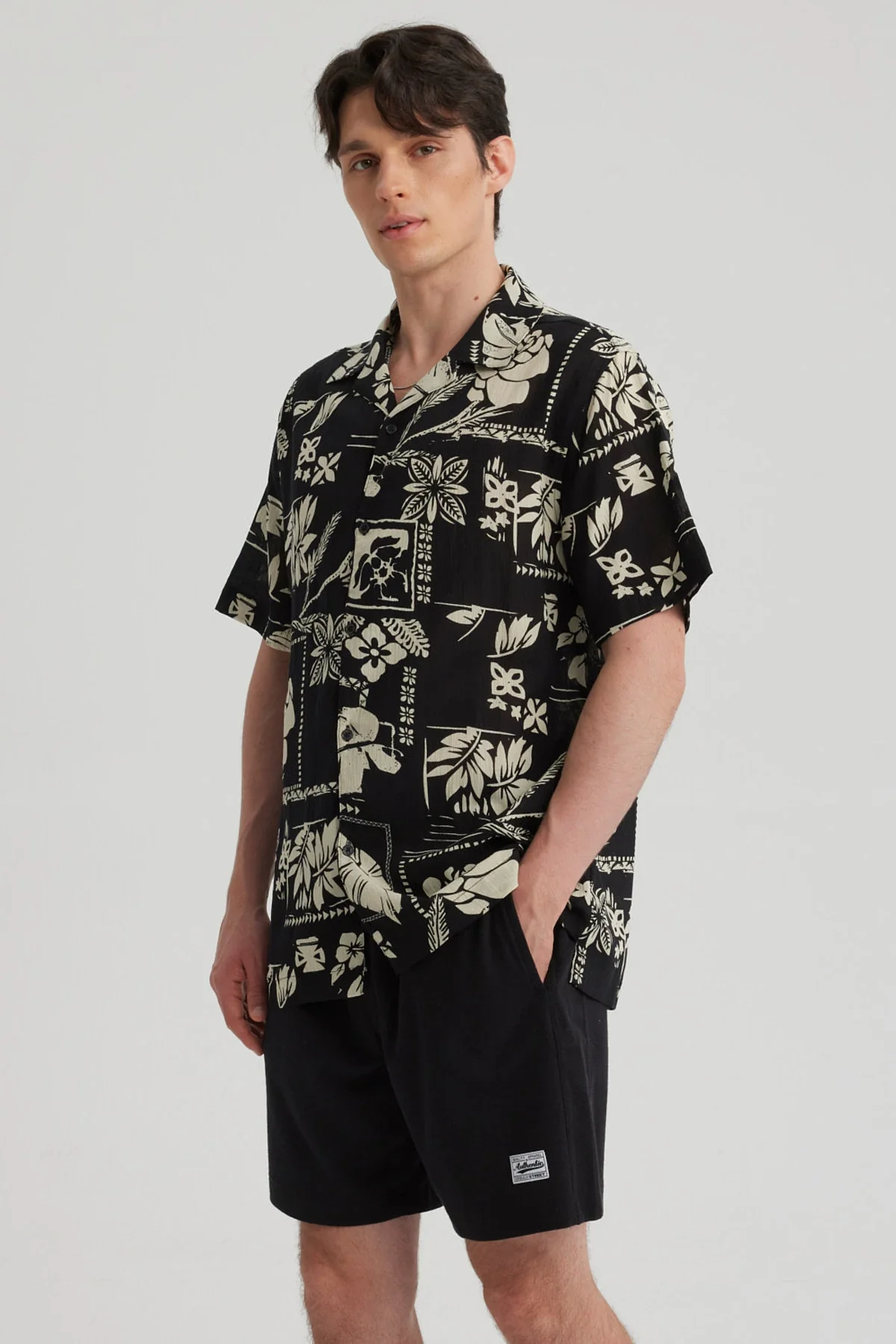 Camisa Hombre Textura Negro - Image 2