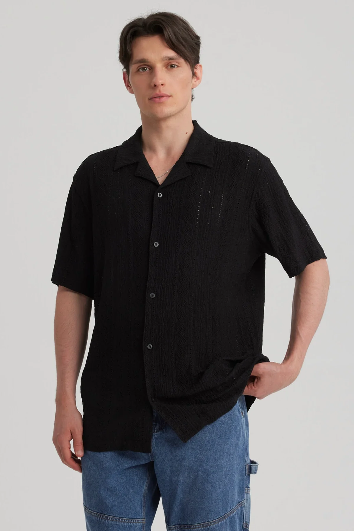Camisa Hombre Transparente Negro - Image 4