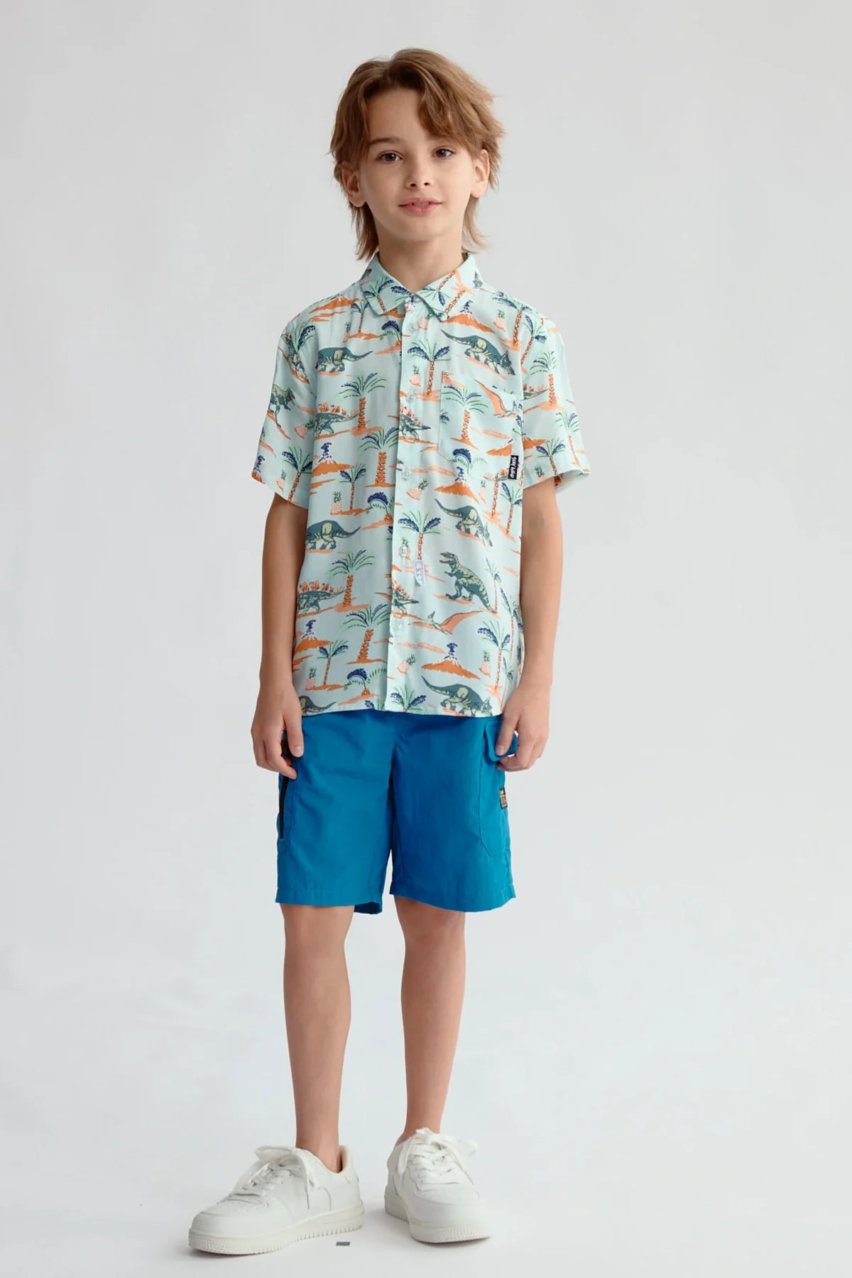 Camisa Niño Guayabera Aqua - Image 4
