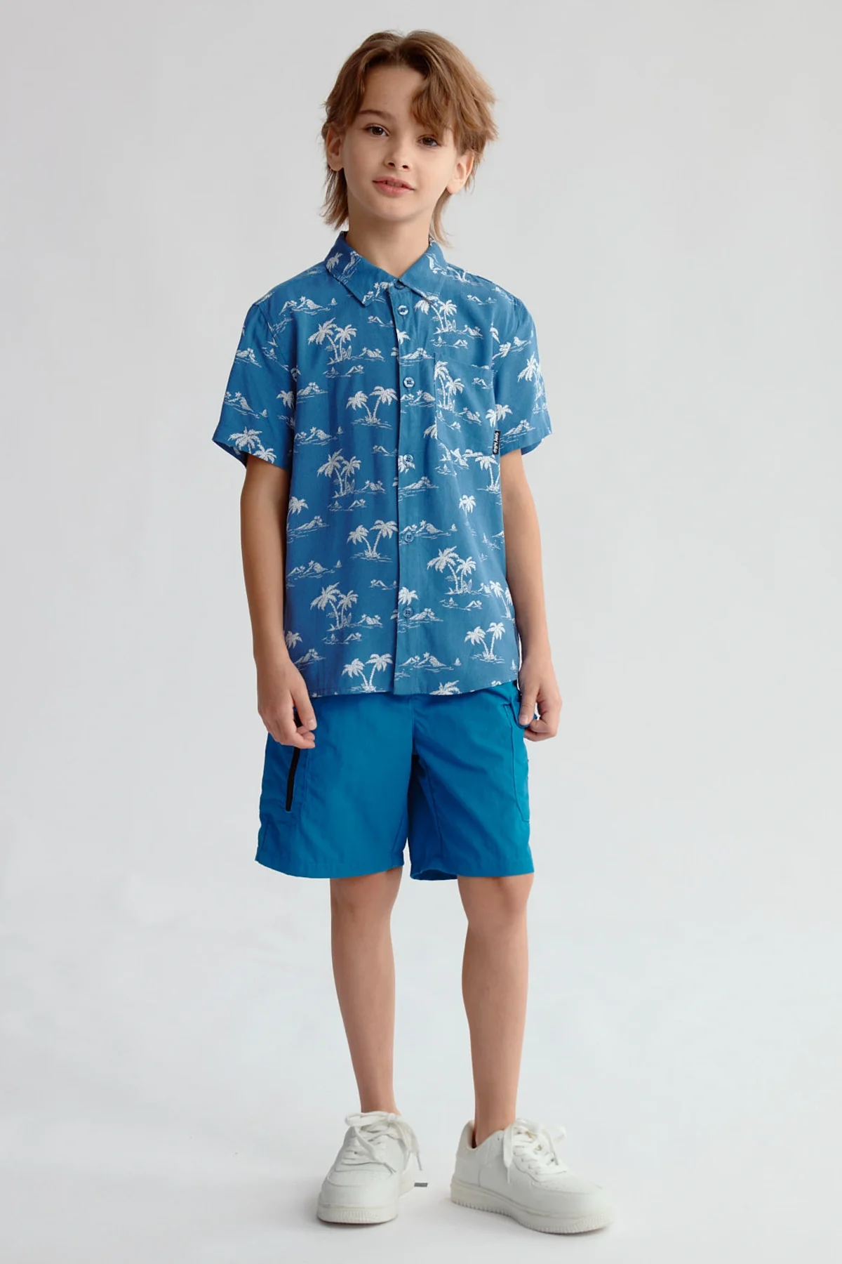 Camisa Niño Guayabera Azul - Image 4
