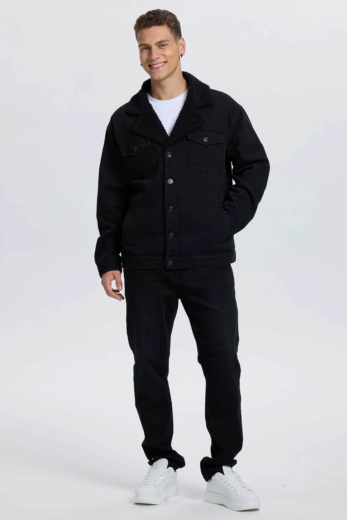 Chaqueta Hombre Mezclilla Negro - Image 4