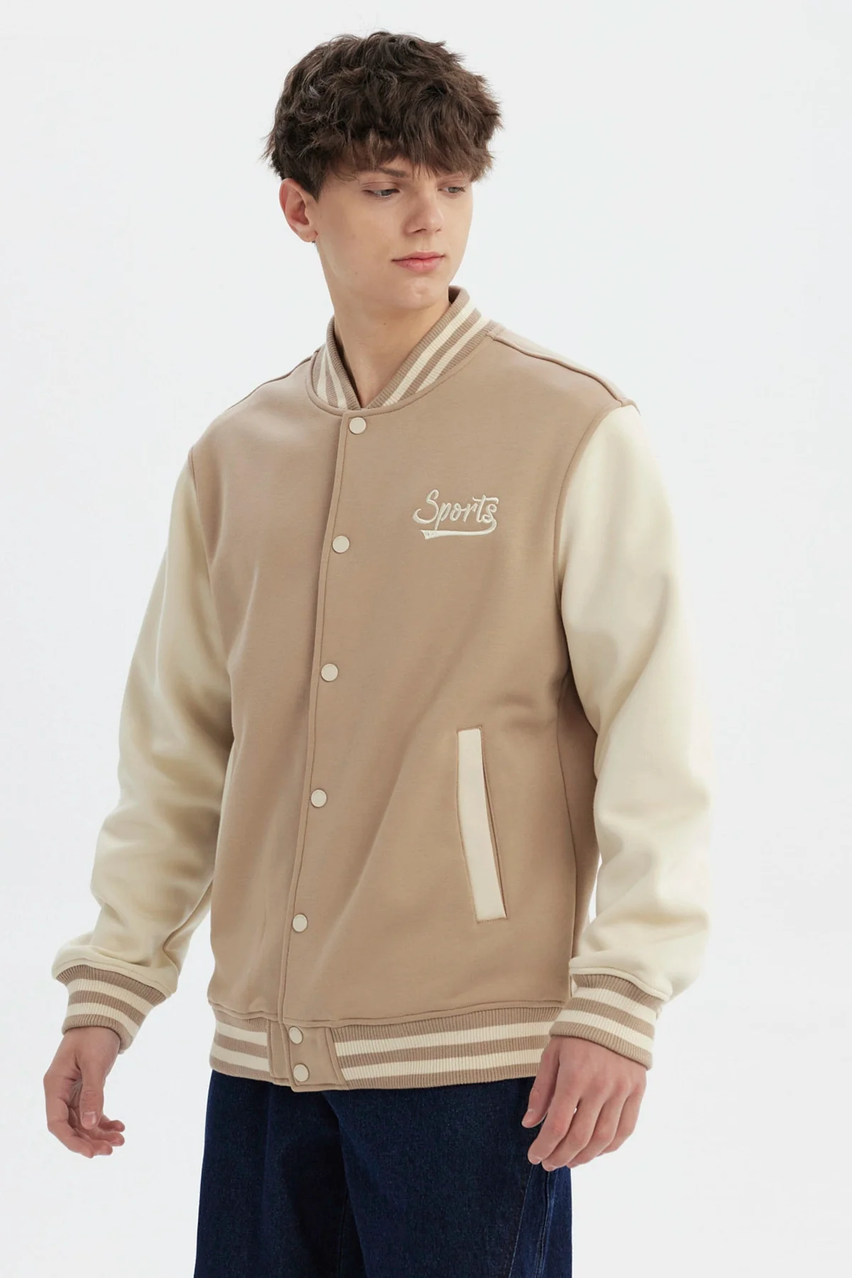 Chaqueta Hombre Slim Juvenil Beige - Image 2