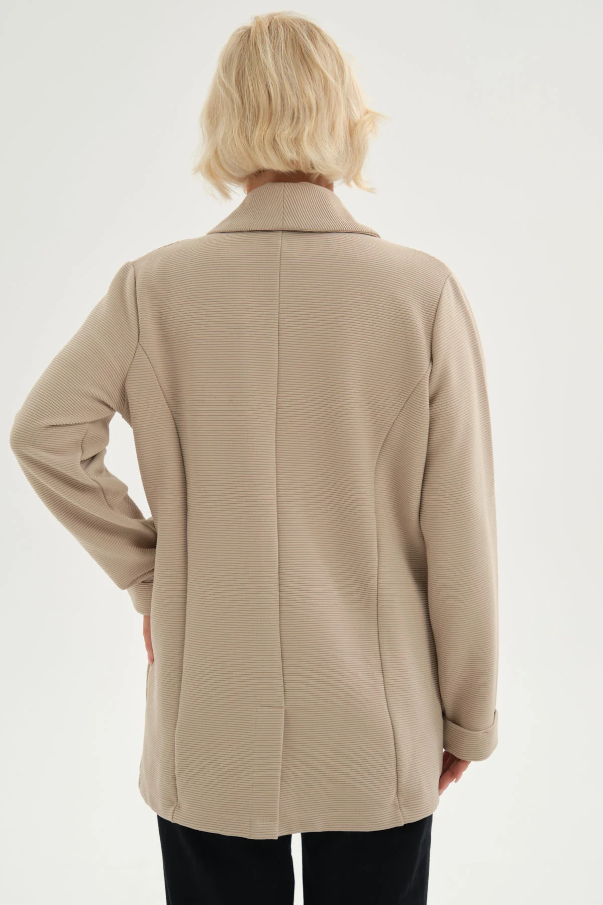 Chaqueta Mujer Abierta Beige - Image 3