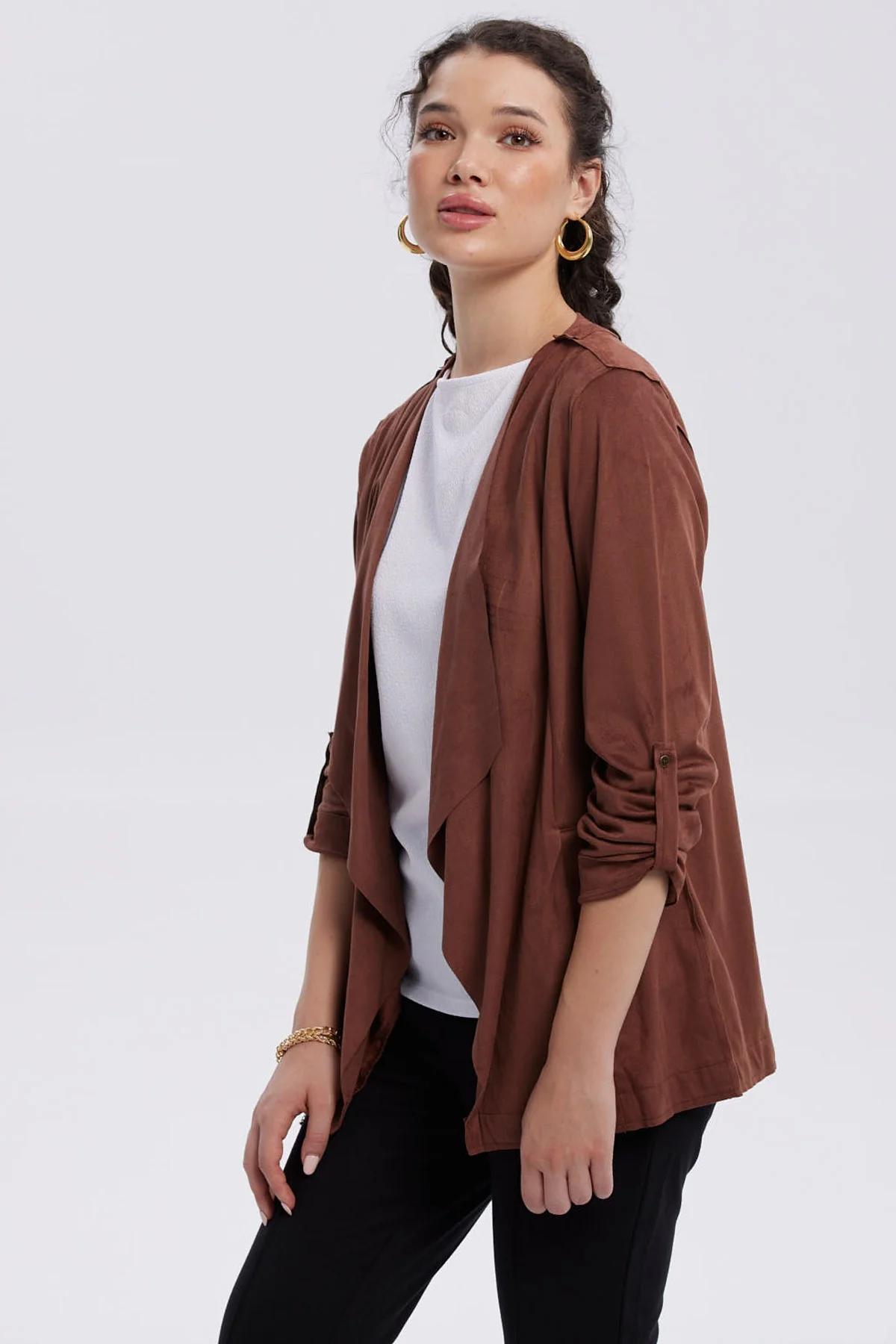 Chaqueta Mujer Antelina Café Oscuro - Image 2