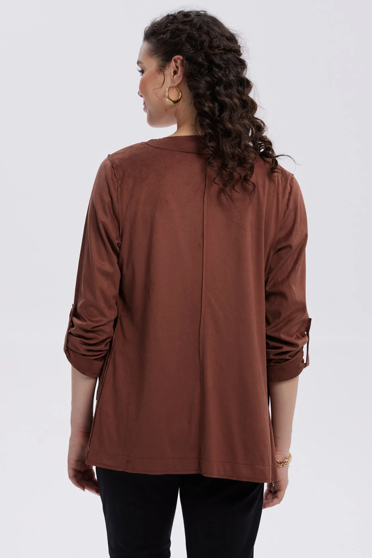 Chaqueta Mujer Antelina Café Oscuro - Image 3