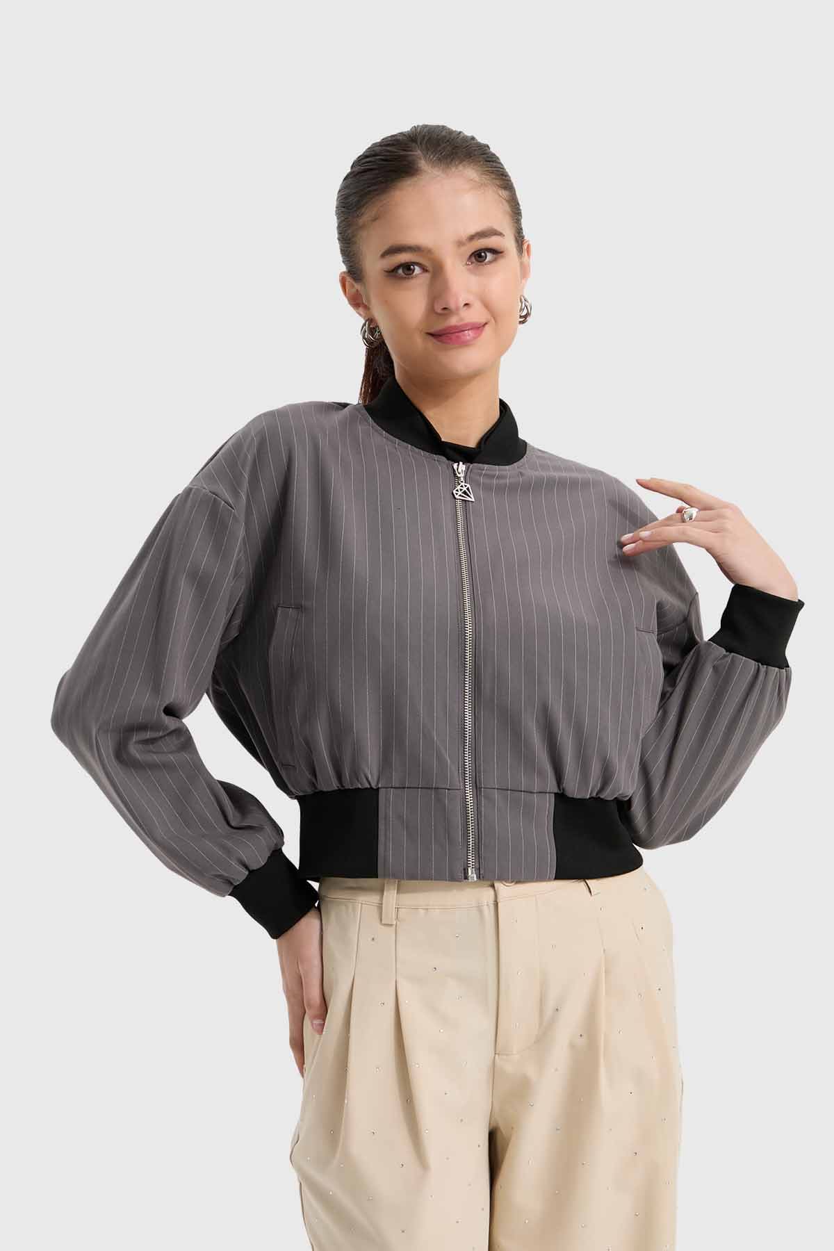 Chaqueta Mujer Bomber Marengo - Image 2