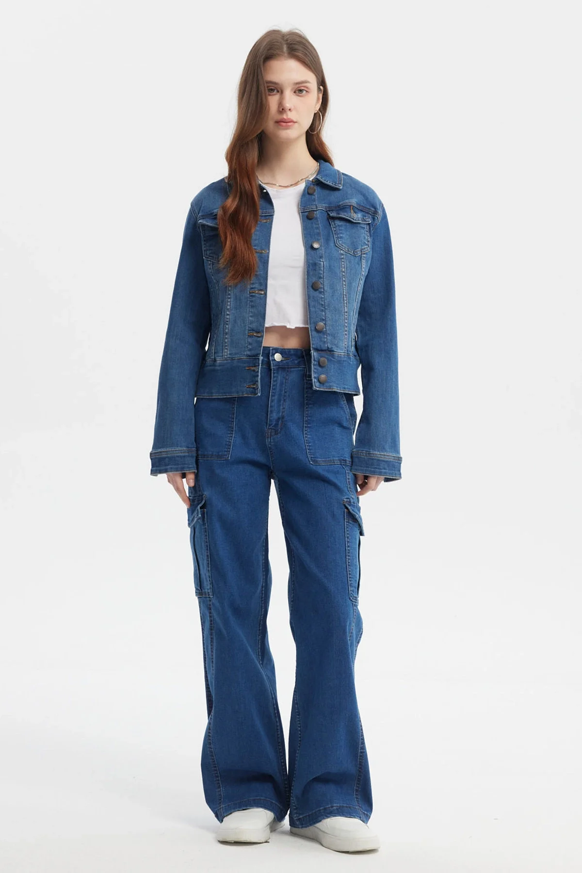 Chaqueta Mujer Clásica Azul - Image 4