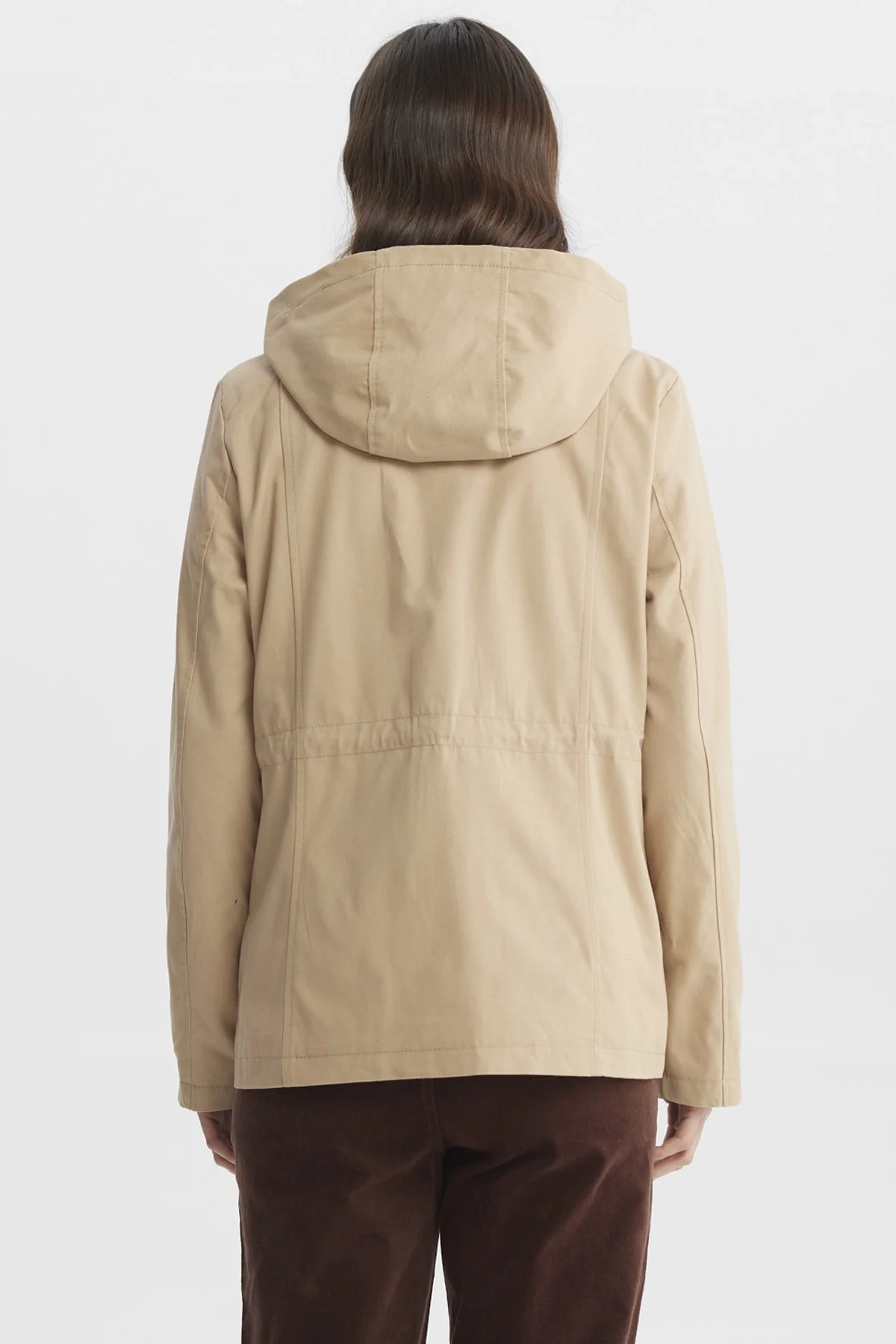 Chaqueta Mujer Con Gorro Beige - Image 3