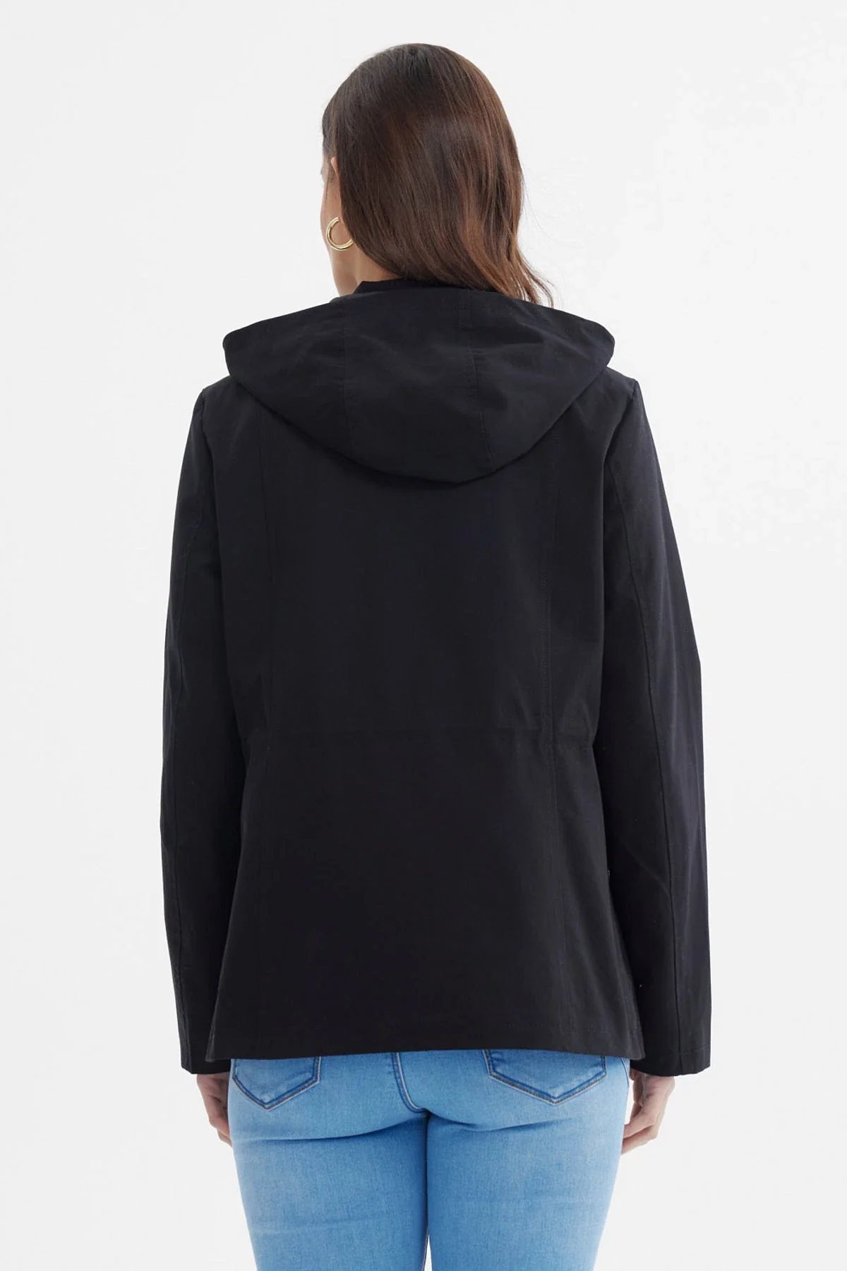 Chaqueta Mujer Con Gorro Negro - Image 3