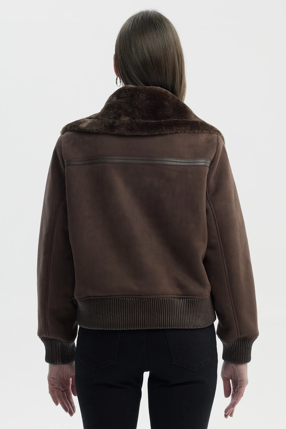 Chaqueta Mujer Cuello Camisero Café - Image 3