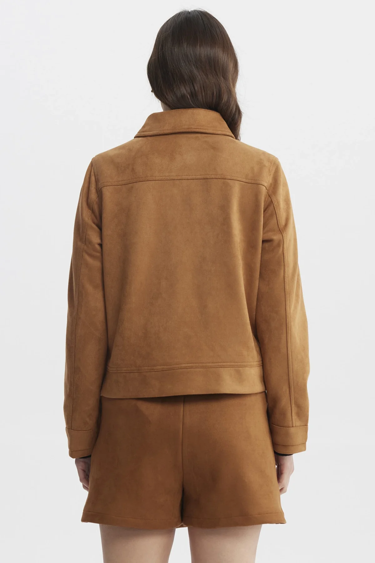 Chaqueta Mujer Cuello Camisero Camel - Image 3