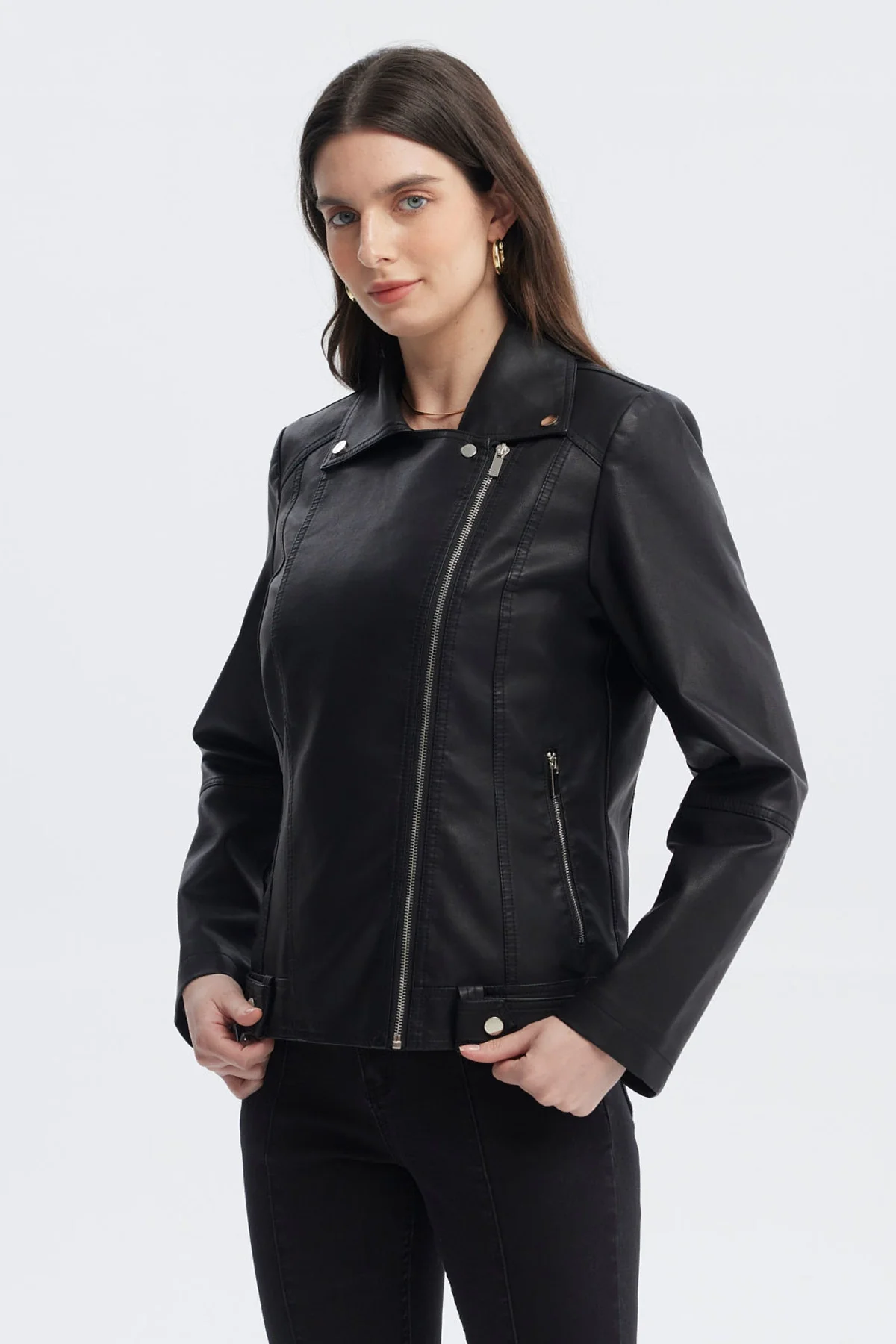 Chaqueta Mujer Cuello Camisero Negro - Image 3