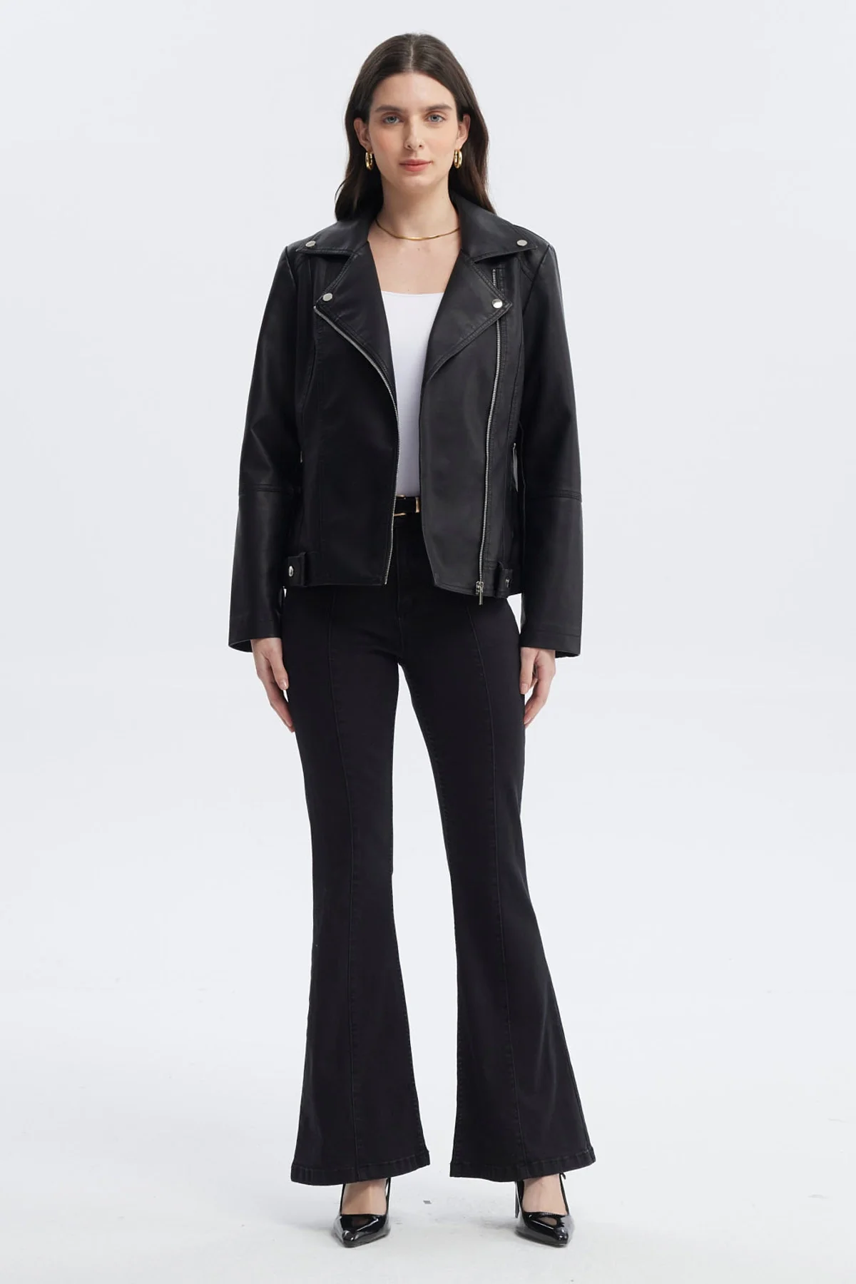 Chaqueta Mujer Cuello Camisero Negro - Image 4