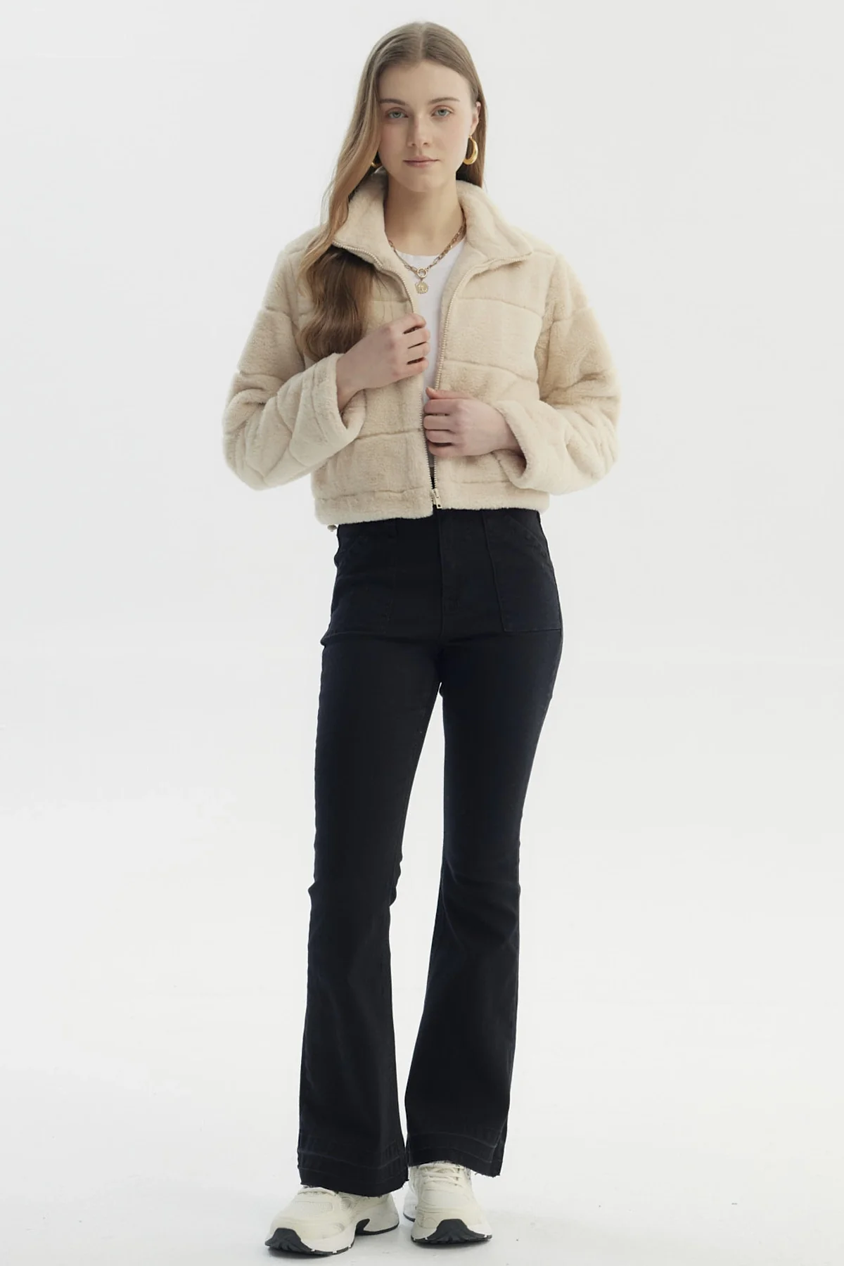 Chaqueta Mujer Juvenil Beige - Image 4