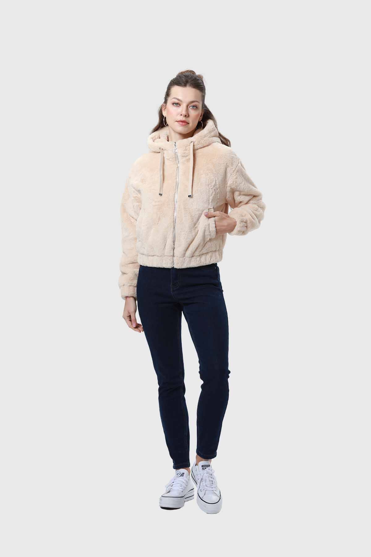 Chaqueta Mujer Polar Beige - Image 4