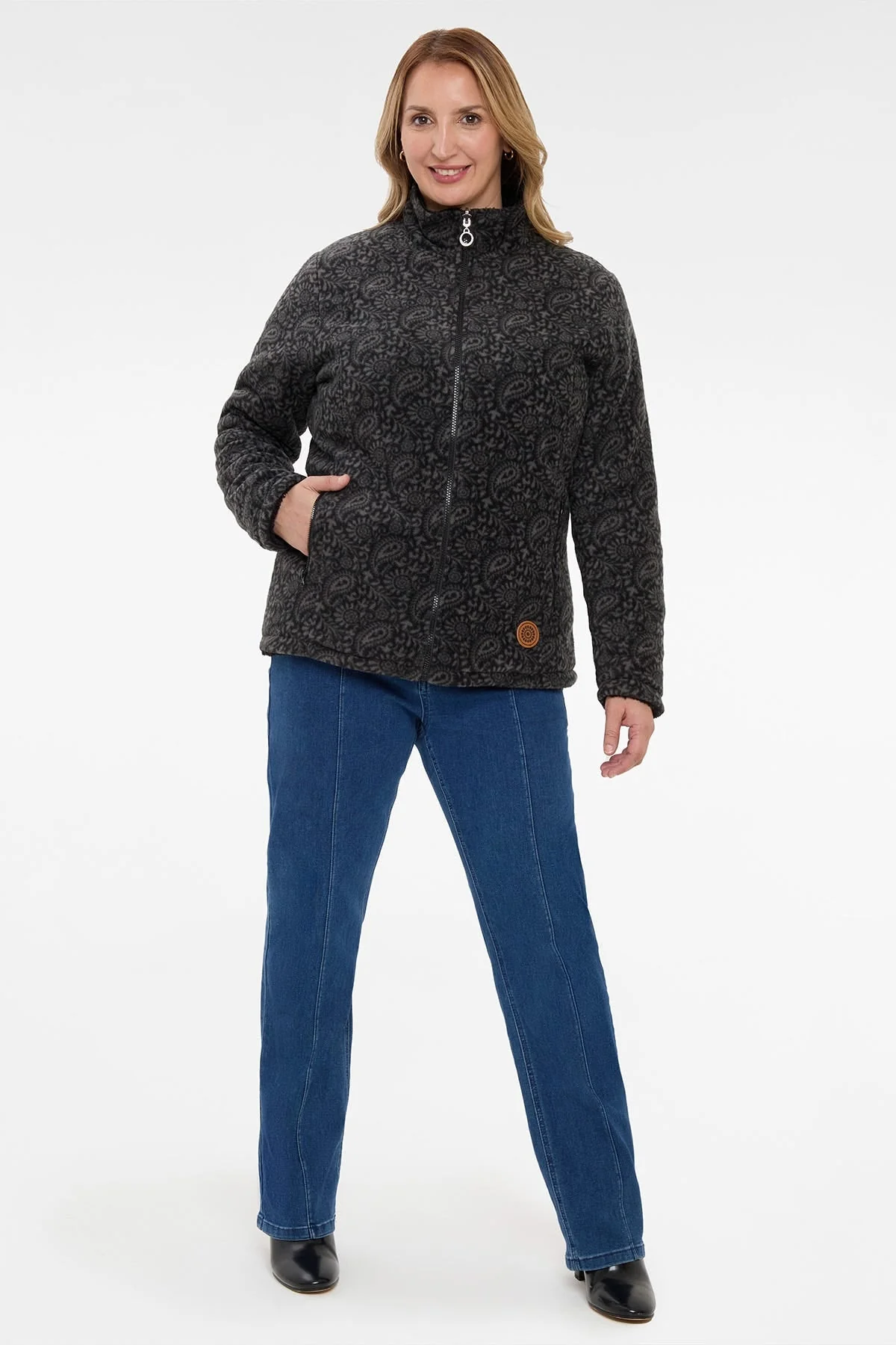 Chaqueta Mujer Polar Casual Reversible Negro - Image 5