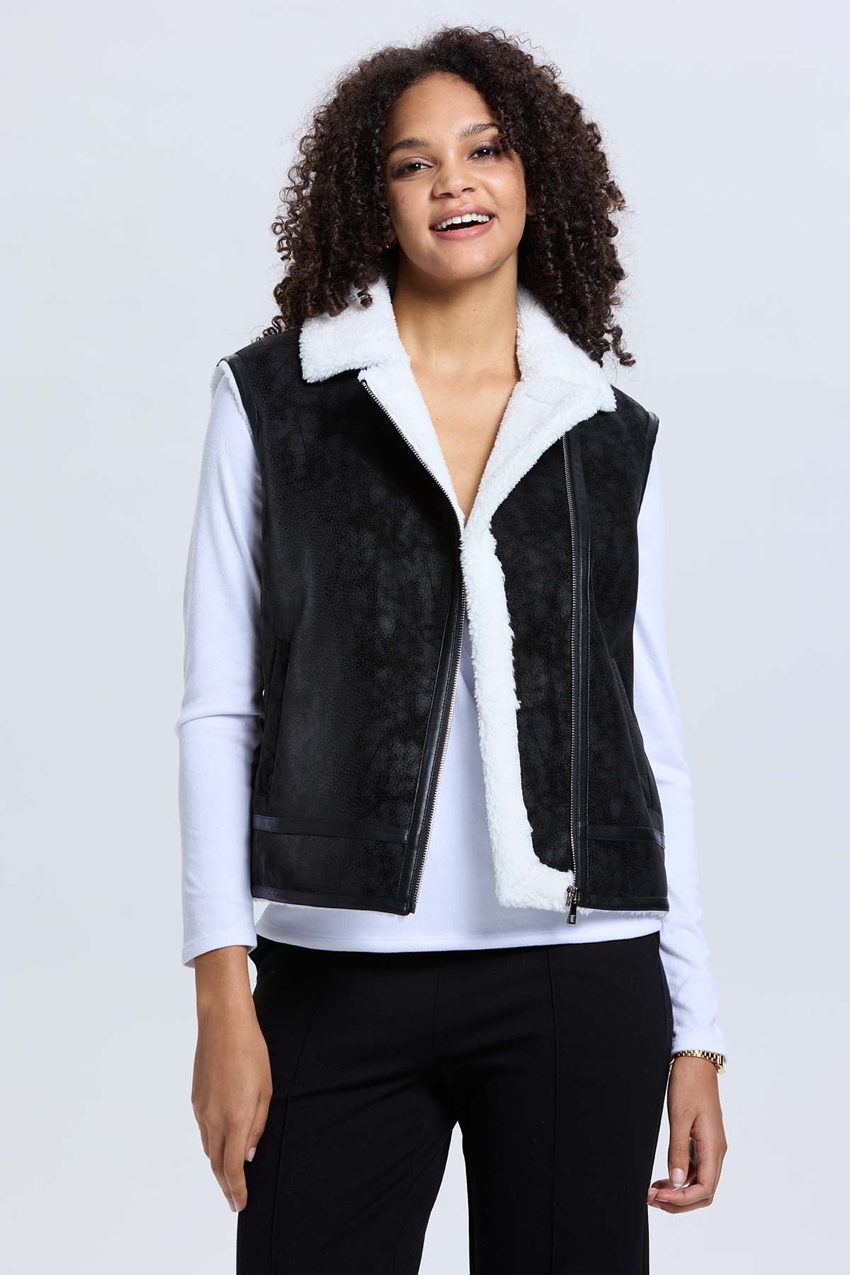 Chaqueta Mujer Efecto Cuero Bonded Negro - Image 2