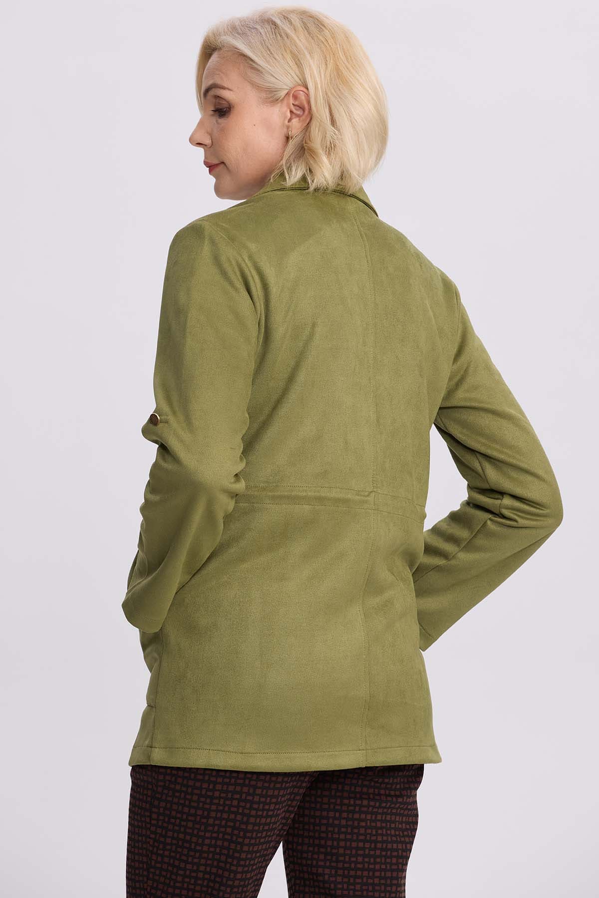 Chaqueta Mujer Recogido Verde Militar - Image 3