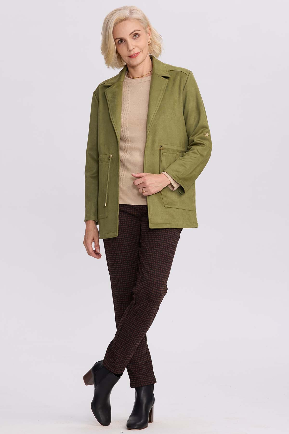 Chaqueta Mujer Recogido Verde Militar - Image 4