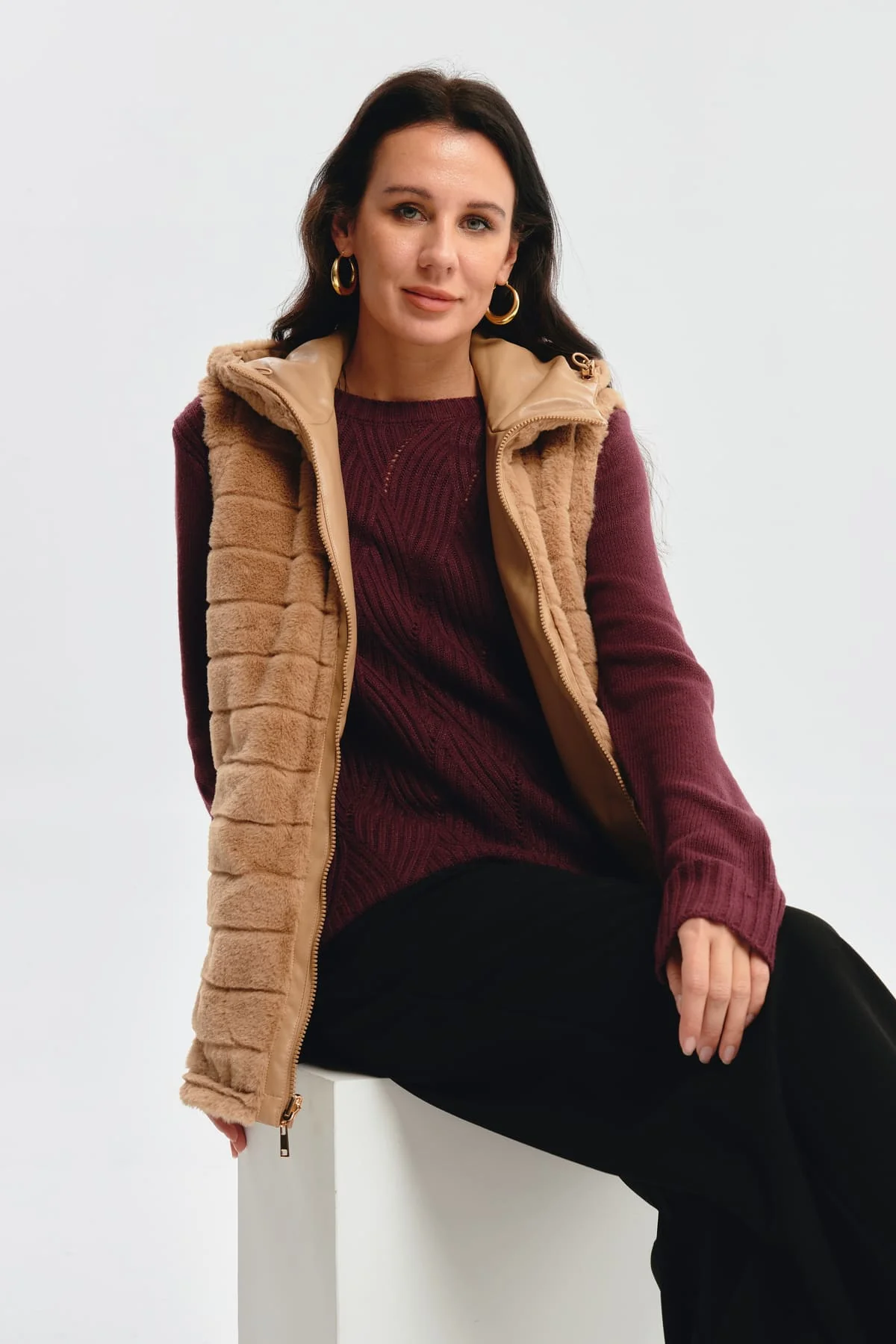 Chaqueta Mujer Slim Reversible Beige - Image 4