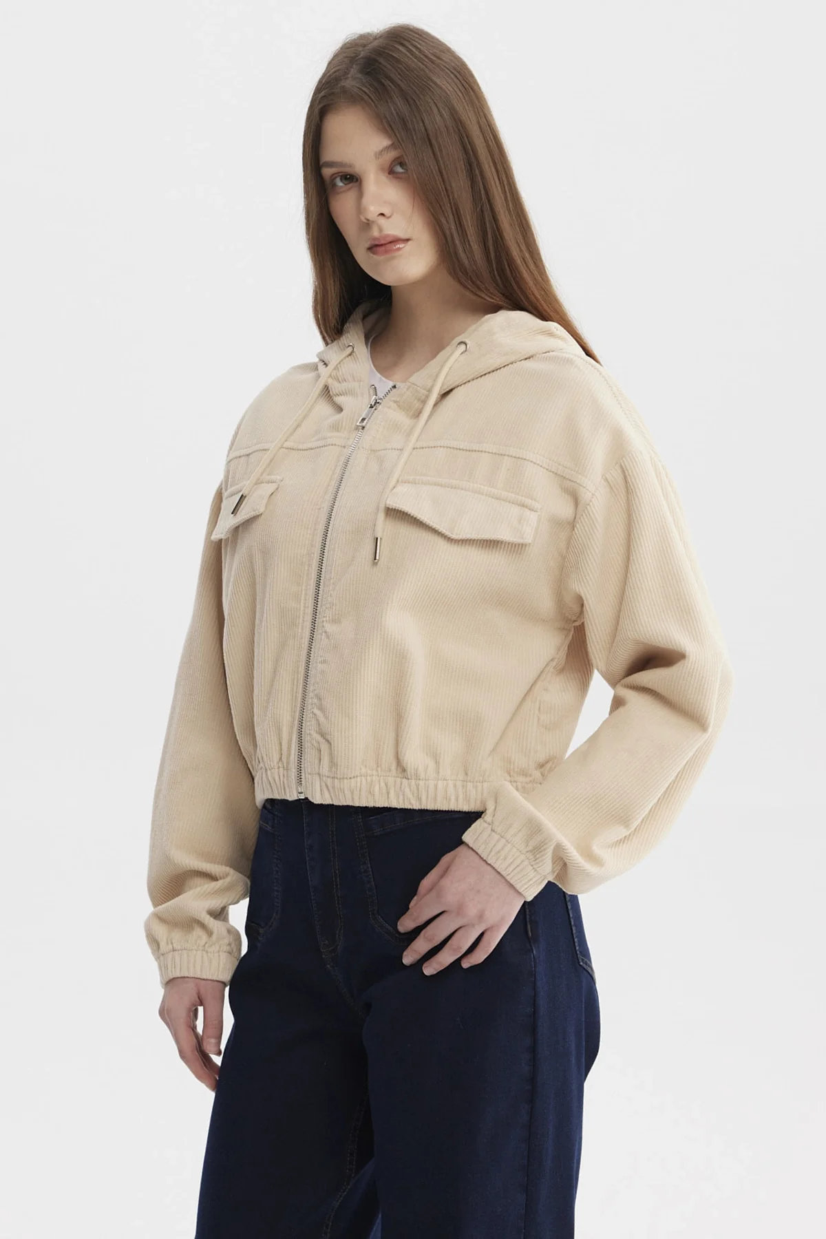 Chaqueta Mujer Slim Beige - Image 2