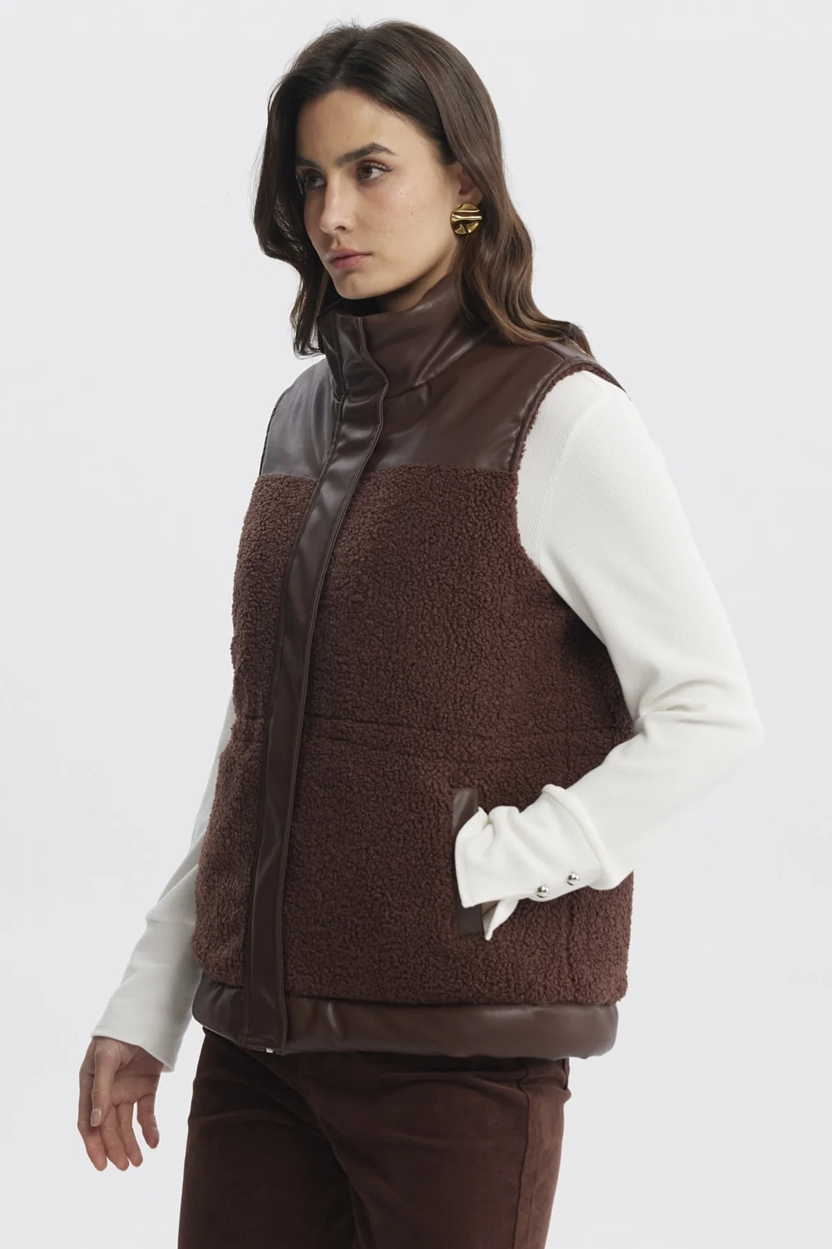 Chaqueta Mujer Slim Café Claro - Image 2