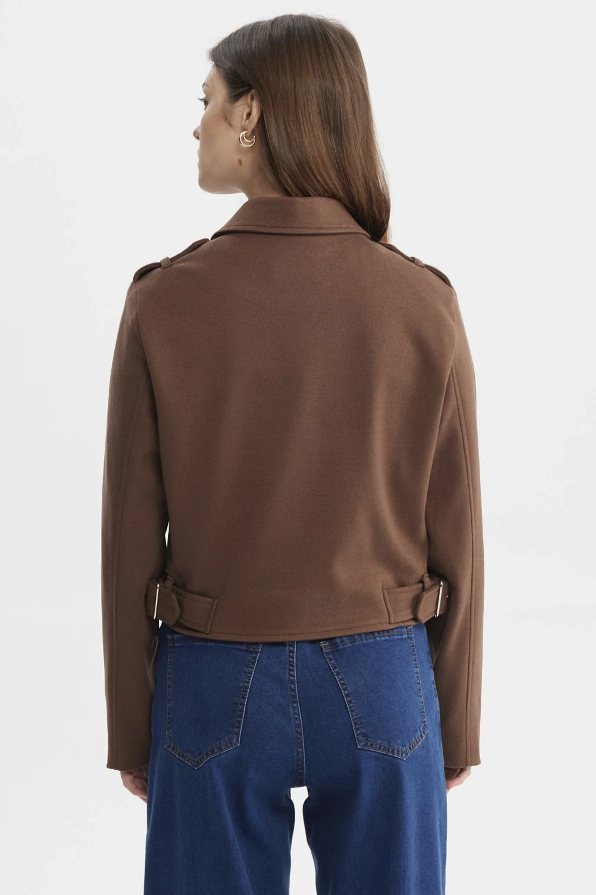 Chaqueta Mujer Slim Café Oscuro - Image 3