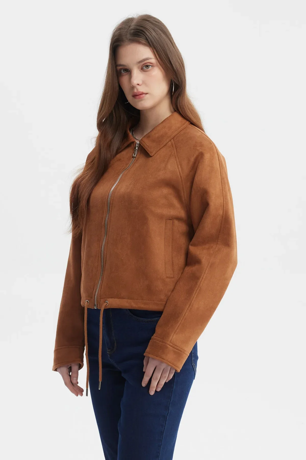 Chaqueta Mujer Slim Cuello Camisero Camel - Image 2
