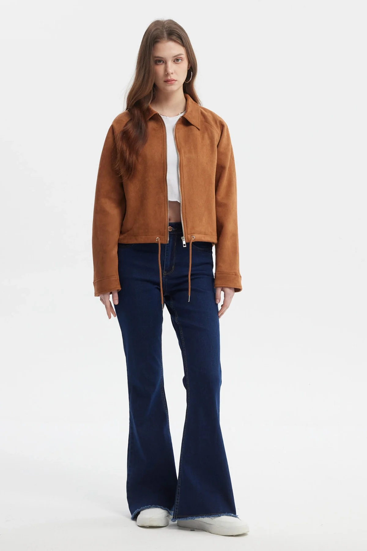 Chaqueta Mujer Slim Cuello Camisero Camel - Image 4