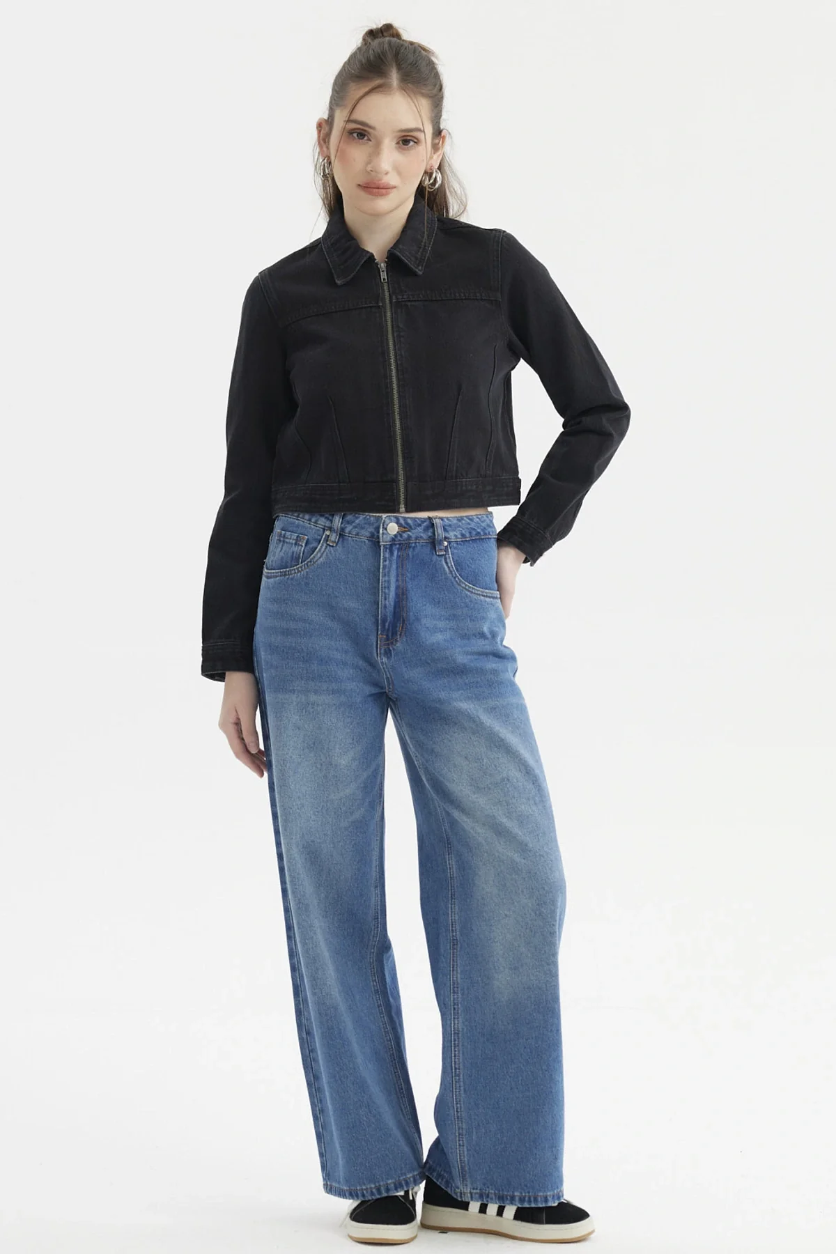 Chaqueta Mujer Trucker Negro - Image 4