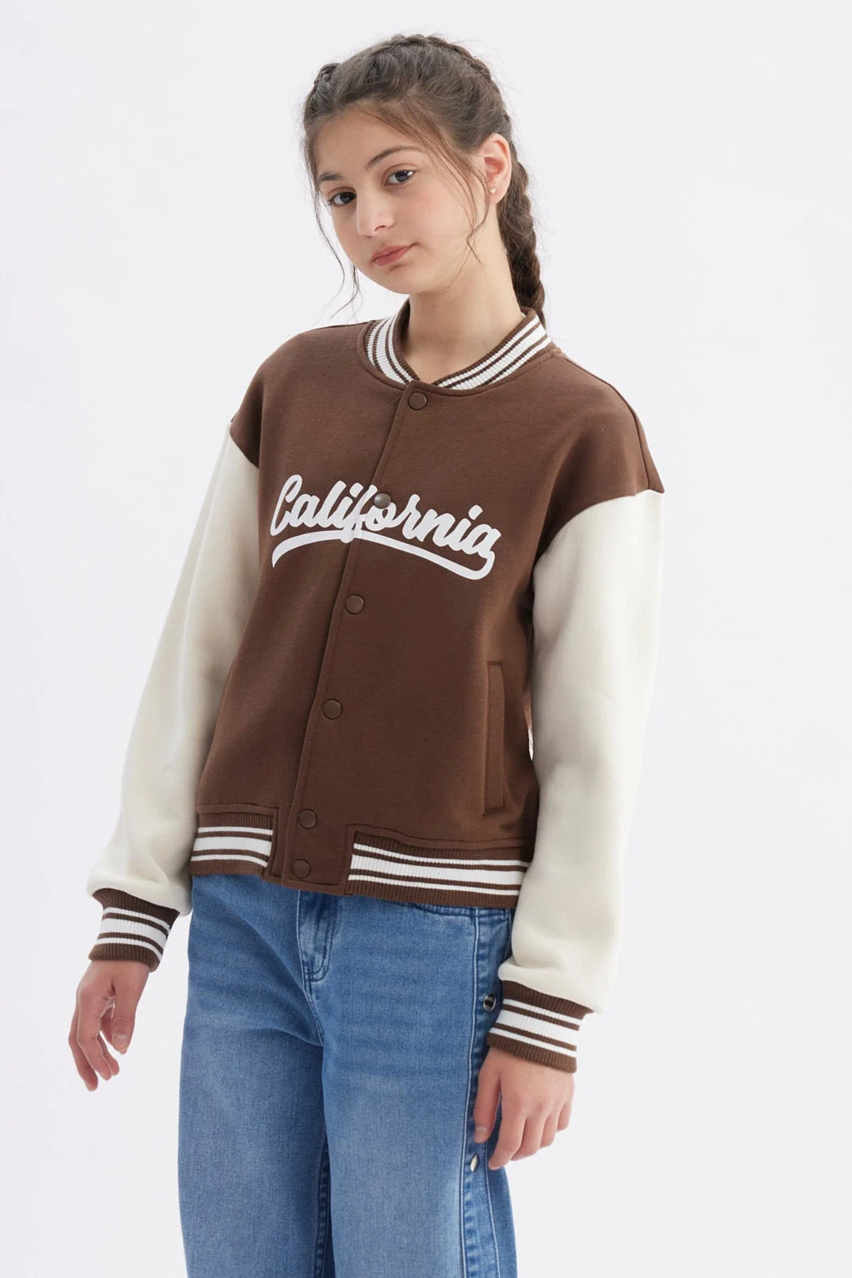Chaqueta Niña Bomber Café - Image 2